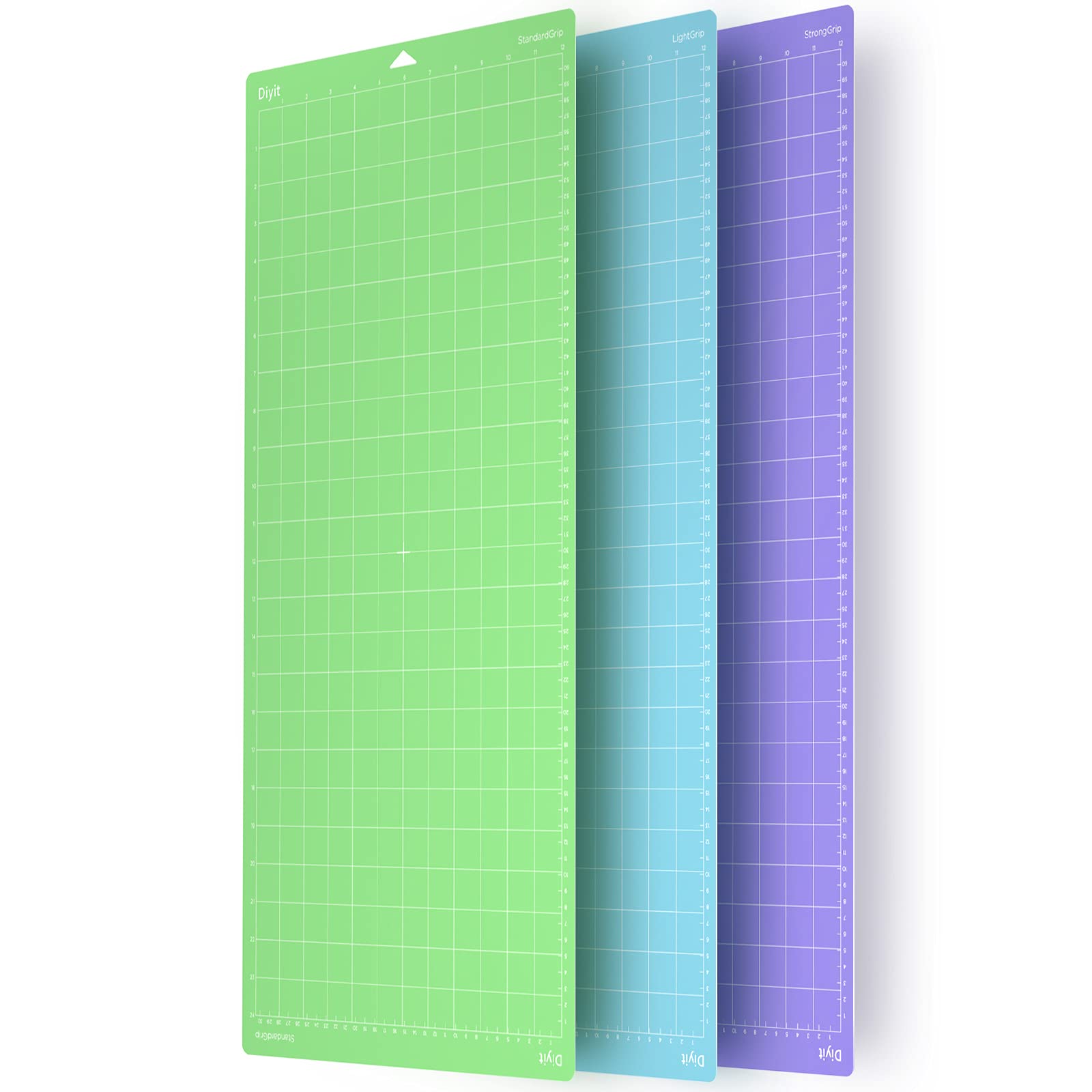 3 Pack 12x24 Inch Non-Slip PVC Cutting Mats - Compatible with Cricut Maker 3, Maker, Explore 3, Air 2, Air & One - Perfect for DIY Crafts, Scrapbooking & Vinyl Projects