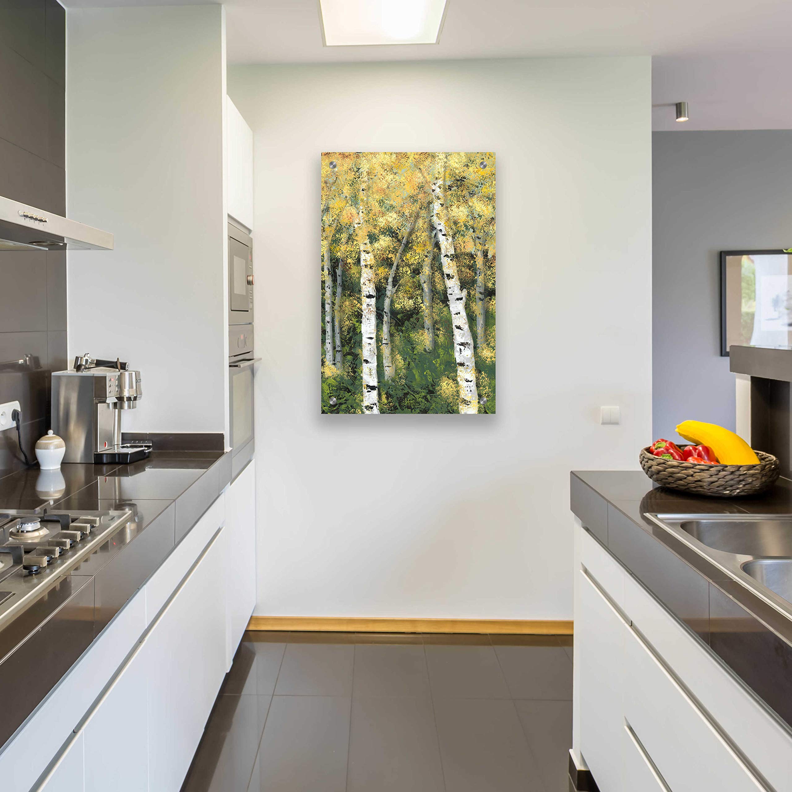 Epic Art 'Birch Treeline III' by Jade Reynolds - 24x36 Inch Acrylic Glass Wall Art Painting - Modern Home Decor for Living Room, Bedroom & Office