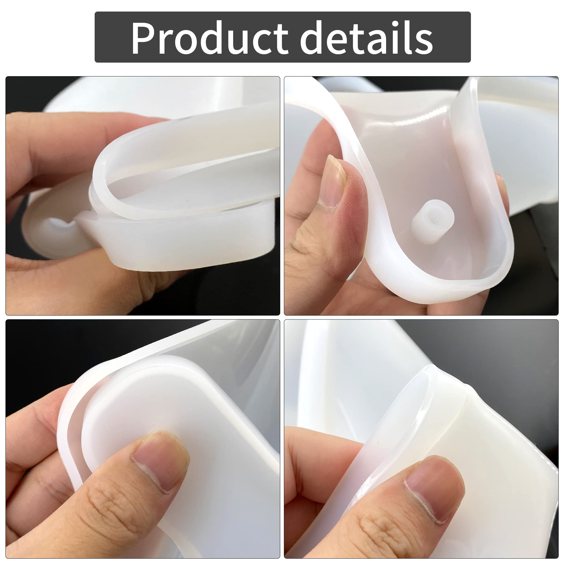 1 Pcs Silicone Resin Tray Mold - Large Rectangle Handle Epoxy Casting Mold for DIY Serving Trays, Resin Art & Home Decor - Perfect for Crafting, Gift Making & Kitchen Use