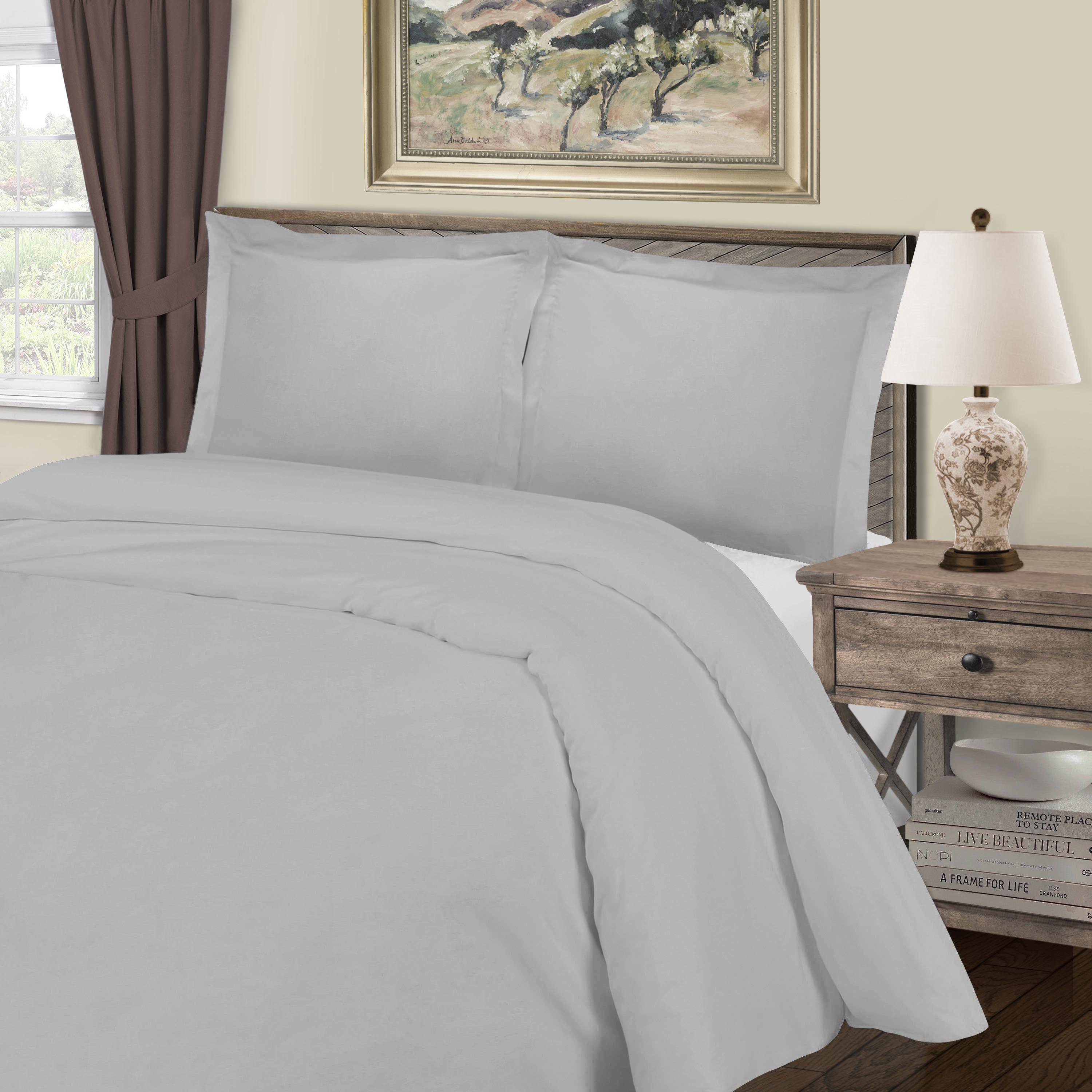 Luxury 1000 Thread Count Cotton Rich Solid Duvet Cover Set - King Size Bedding for Ultimate Comfort & Softness - Perfect for Master Bedrooms, Guest Rooms & Hotels