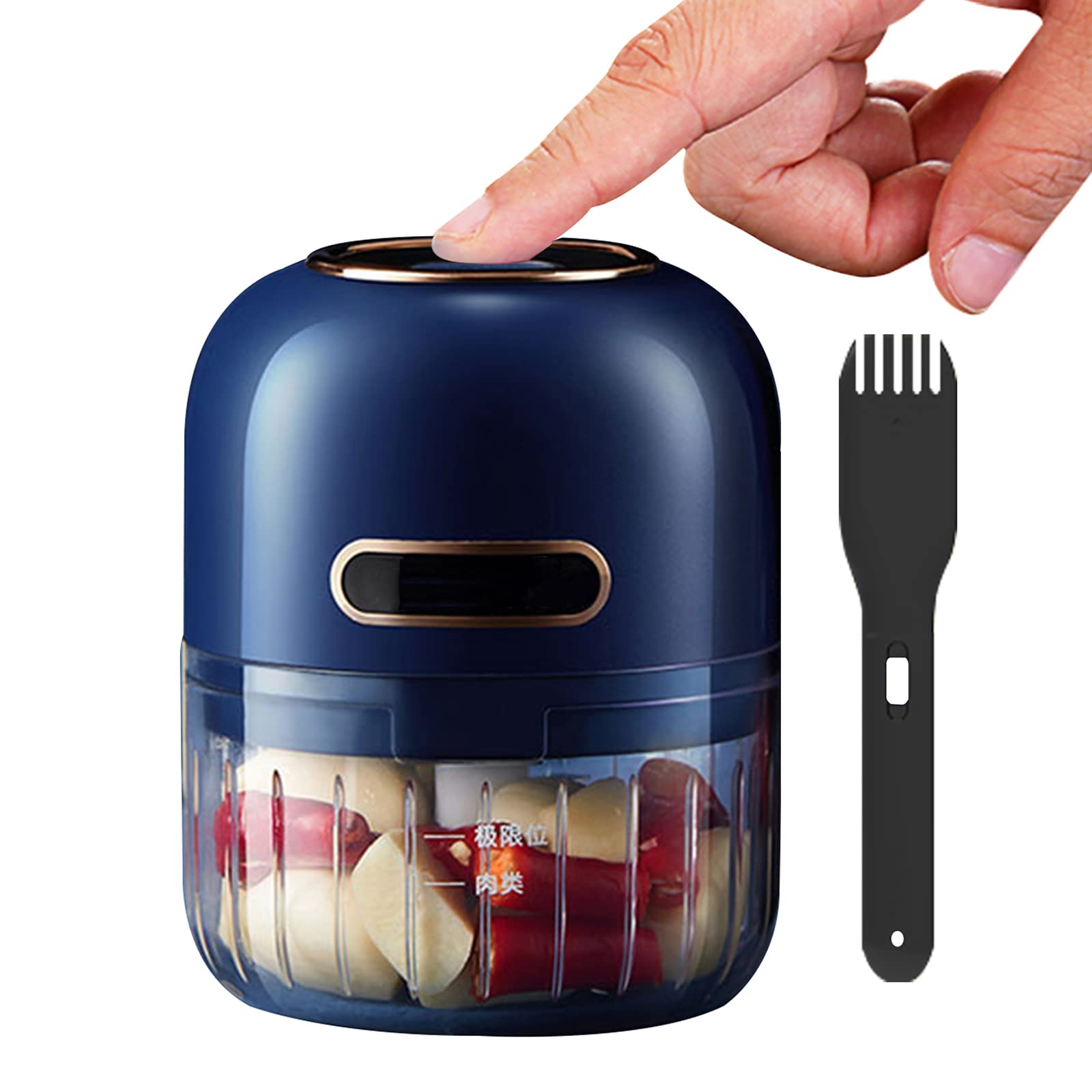 LTLWSH Mini Onion Chopper - 150ml Rechargeable Food Processor with Splash-Proof Cover for Garlic, Onions, Meat, Peppers & Nuts | Perfect for Kitchen Prep, Camping & Small Batch Cooking
