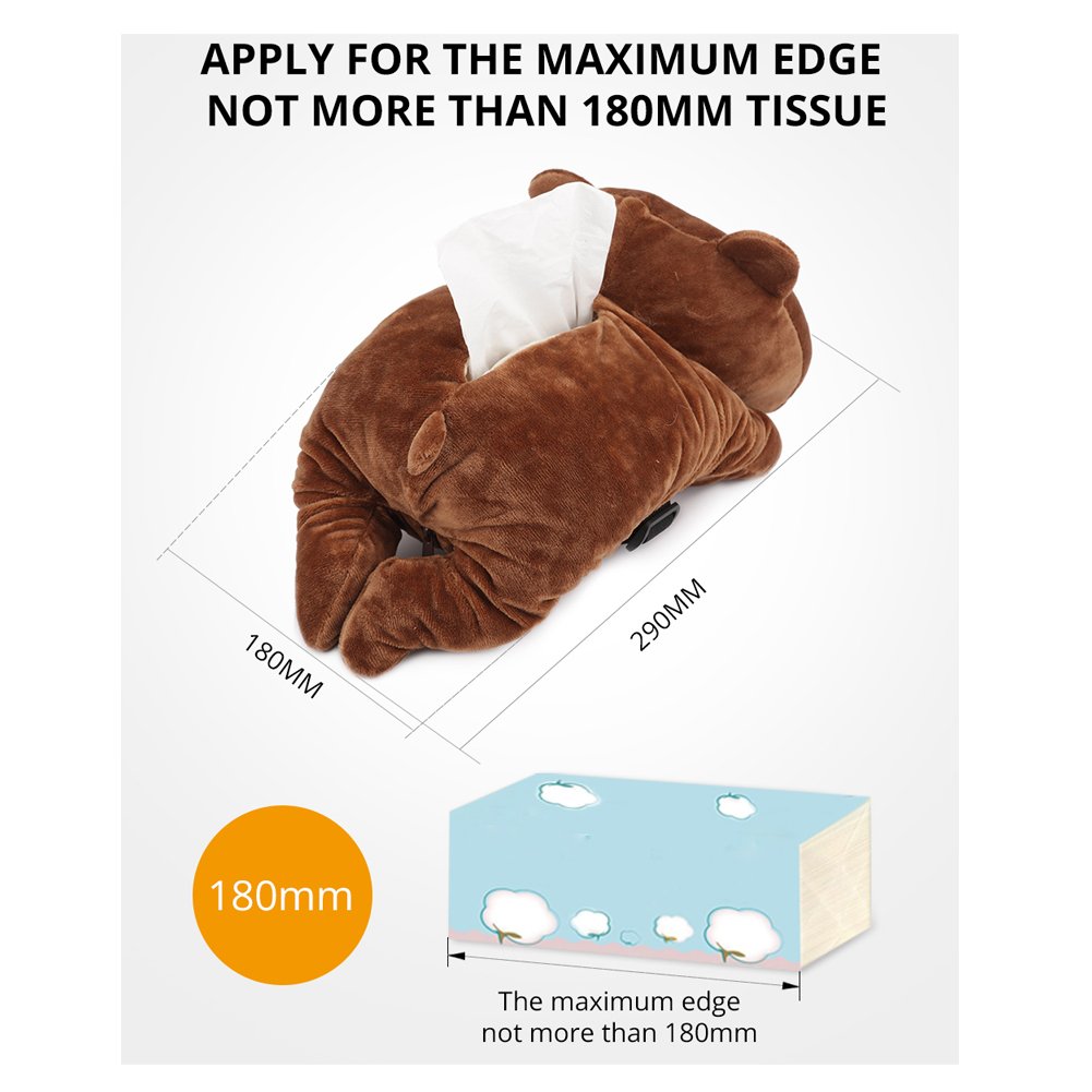 Whyme Cartoon Akita Dog Tissue Box Cover - Soft Plush Car & Home Tissue Holder with Armrest Design - Cute Bathroom & Bedroom Decor Accessory for Kids & Adults (Perfect for Cars, Living Rooms, and Nursery Decor)