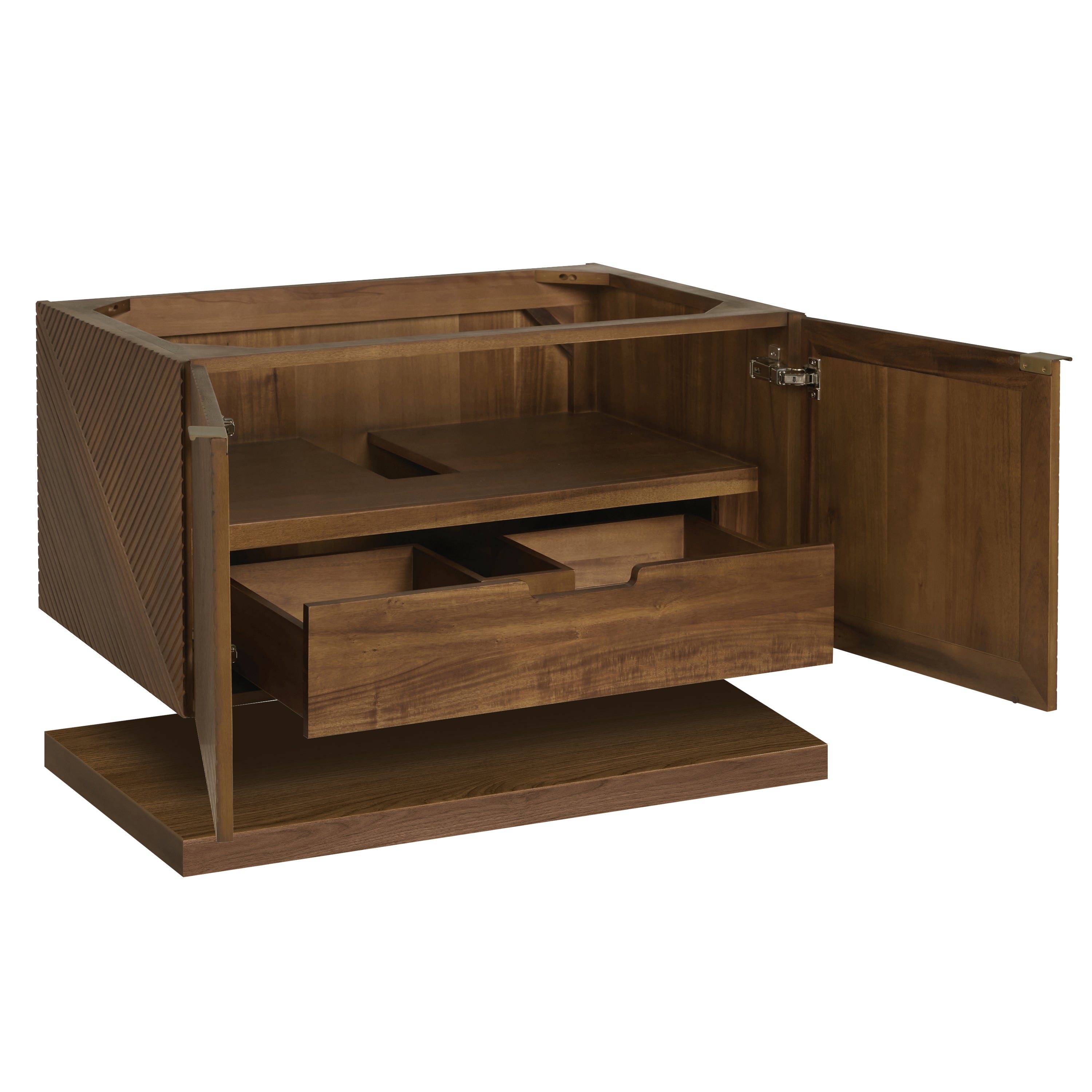 Marcello 36 Inch Single Bathroom Vanity with Sink - Chestnut Brown Finish for Modern Home & Apartment Remodeling