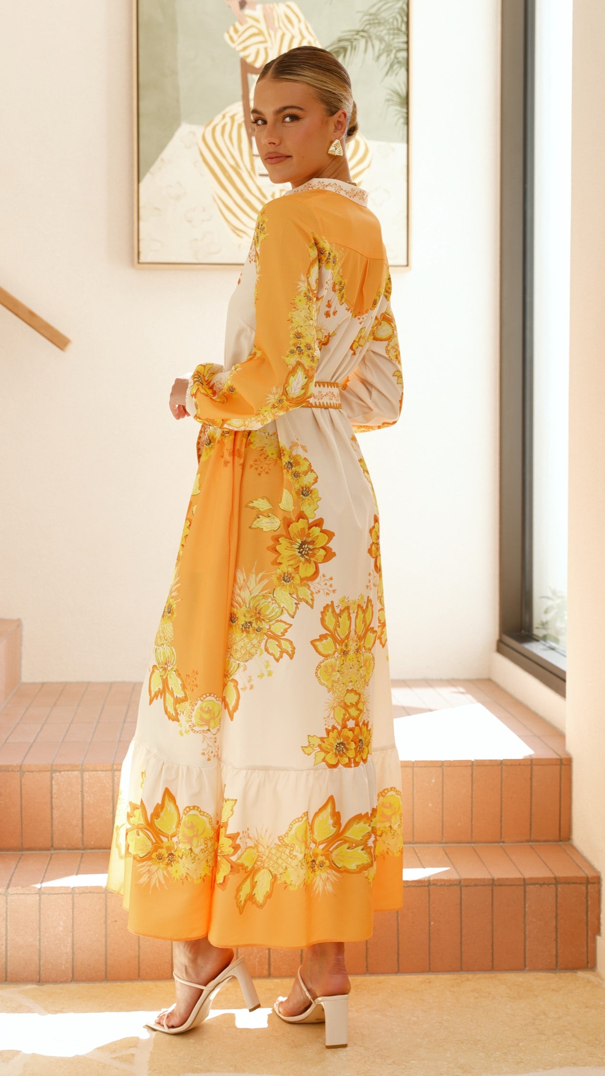 Addison Maxi Dress - Orange & Yellow Floral Summer Dress for Women | Beach Vacation, Garden Party & Casual Outfit