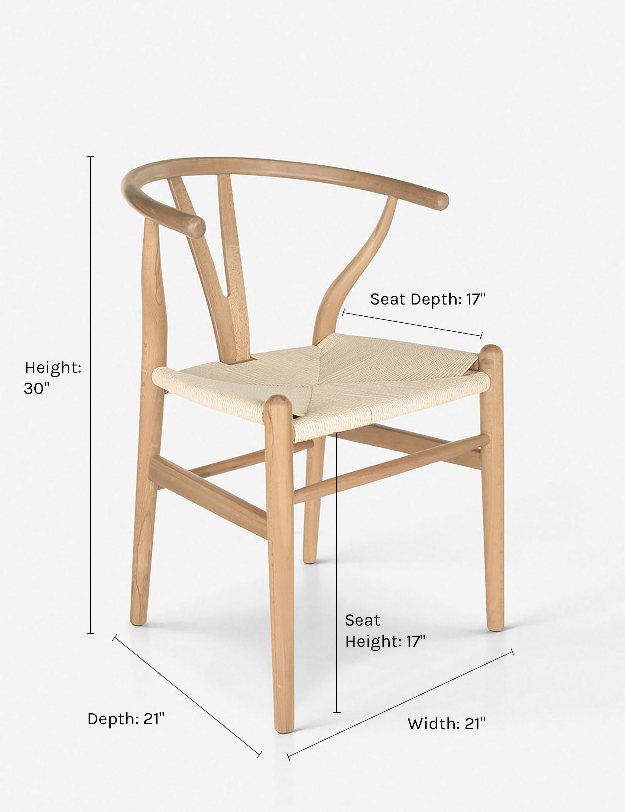 Modern Cylia Dining Chairs Set of 2 - Mid Century Wooden Kitchen Chairs with Upholstered Seat - Perfect for Dining Room, Kitchen, Breakfast Nook & Home Office