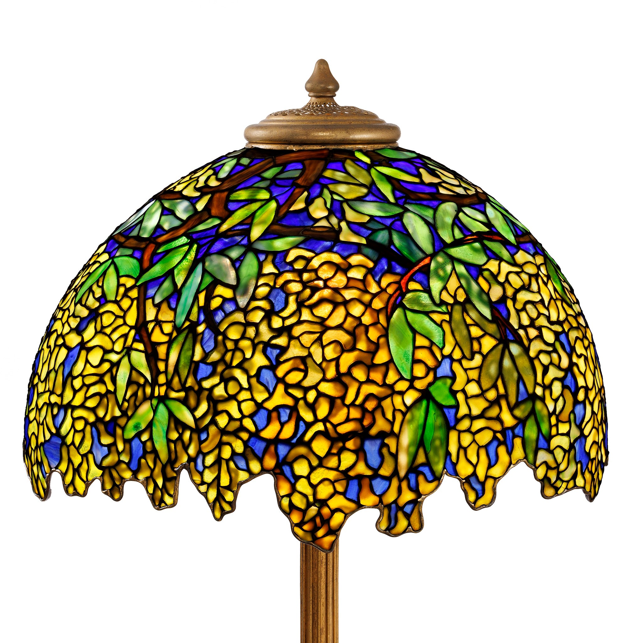 Tiffany Studios New York Laburnum Floor Lamp - Vintage Style Brass & Glass Table Lamp for Living Room, Bedroom, Office - Perfect for Home Decor, Reading & Ambient Lighting