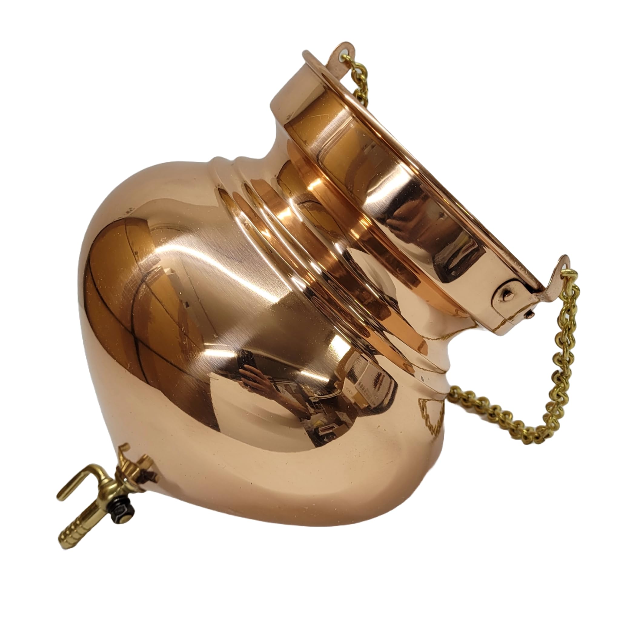 Extra Large Pure Copper Shirodhara Pot with Control Valve & Brass Chain - Ayurvedic Massage Equipment for Panchkarma, Abhyanga, Sodhana, Basti & Nasya | Perfect for Spa, Wellness Centers & Home Ayurvedic Therapy