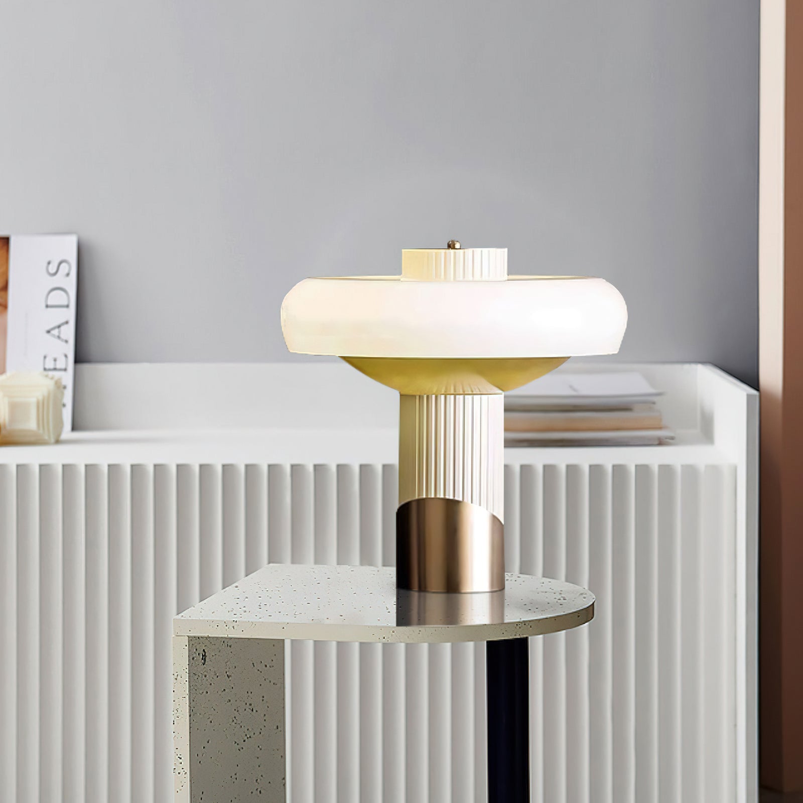 Kamberlyn Modern Table Lamp - Stylish Bedside & Living Room Lighting for Home Decor | Energy Efficient LED Desk Lamp for Office, Bedroom, or Study