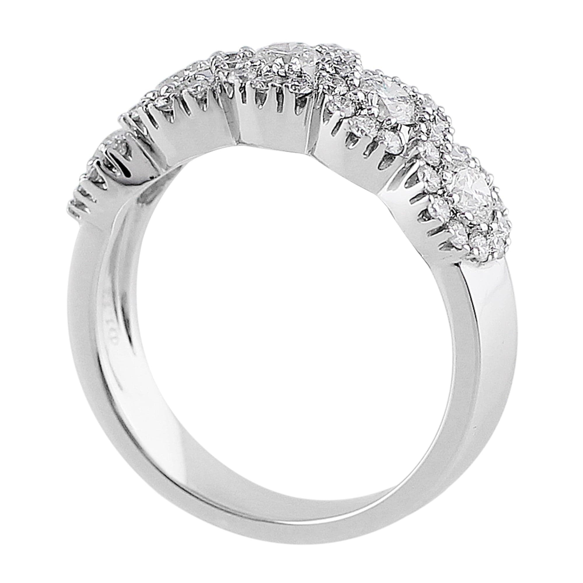 18K White Gold Brilliant Circle Diamond Wedding Band Ring for Women - Perfect for Engagement, Anniversary & Bridal Jewelry Gifts