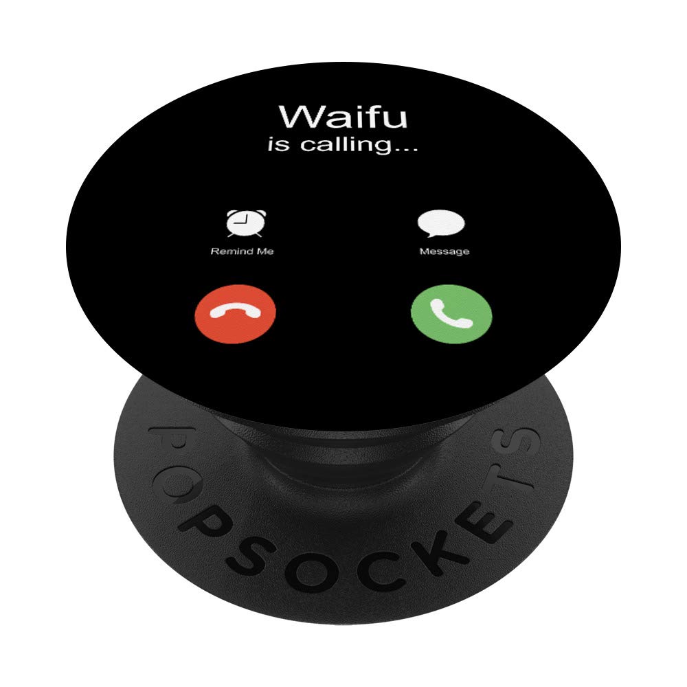 Funny Japanese Anime Kawaii Waifu Phone Call PopSockets Grip and Stand for Phones and Tablets - Perfect for Anime Fans and Daily Use