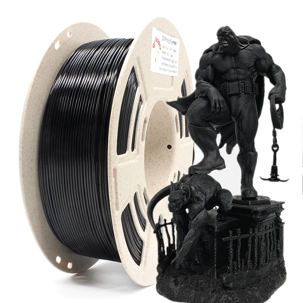 Premium Black PLA 3D Printer Filament 1.75mm (±0.03mm) 1kg Spool - High Precision, Low Warping - Compatible with Most FDM 3D Printers & 3D Pens - Ideal for Prototyping, DIY Projects & Educational Models