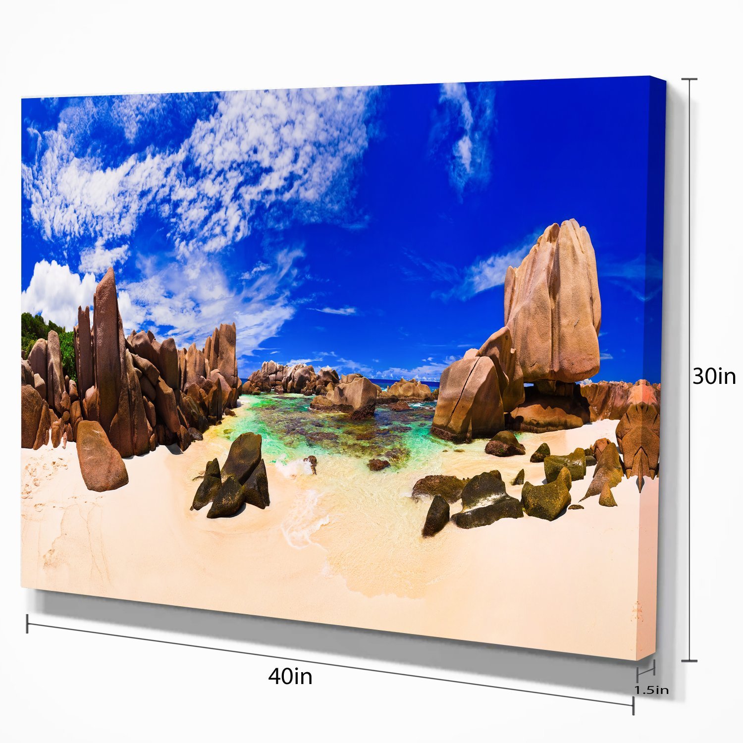 Stunning Seychelles Tropical Beach Landscape Canvas Print - Perfect for Home Decor, Office Wall Art & Coastal Themed Interiors