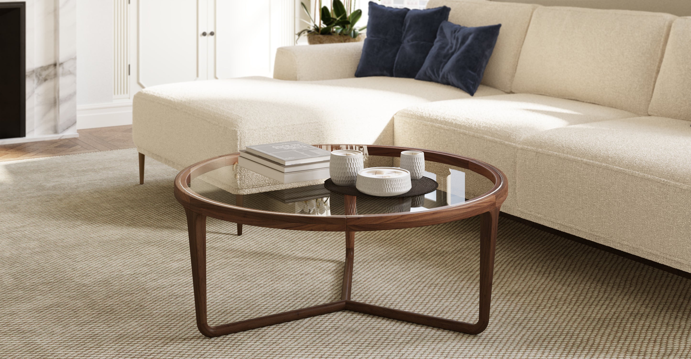 Round Coffee Table - Modern & Stylish Centerpiece for Living Room, Lounge, or Office - Ciro Collection
