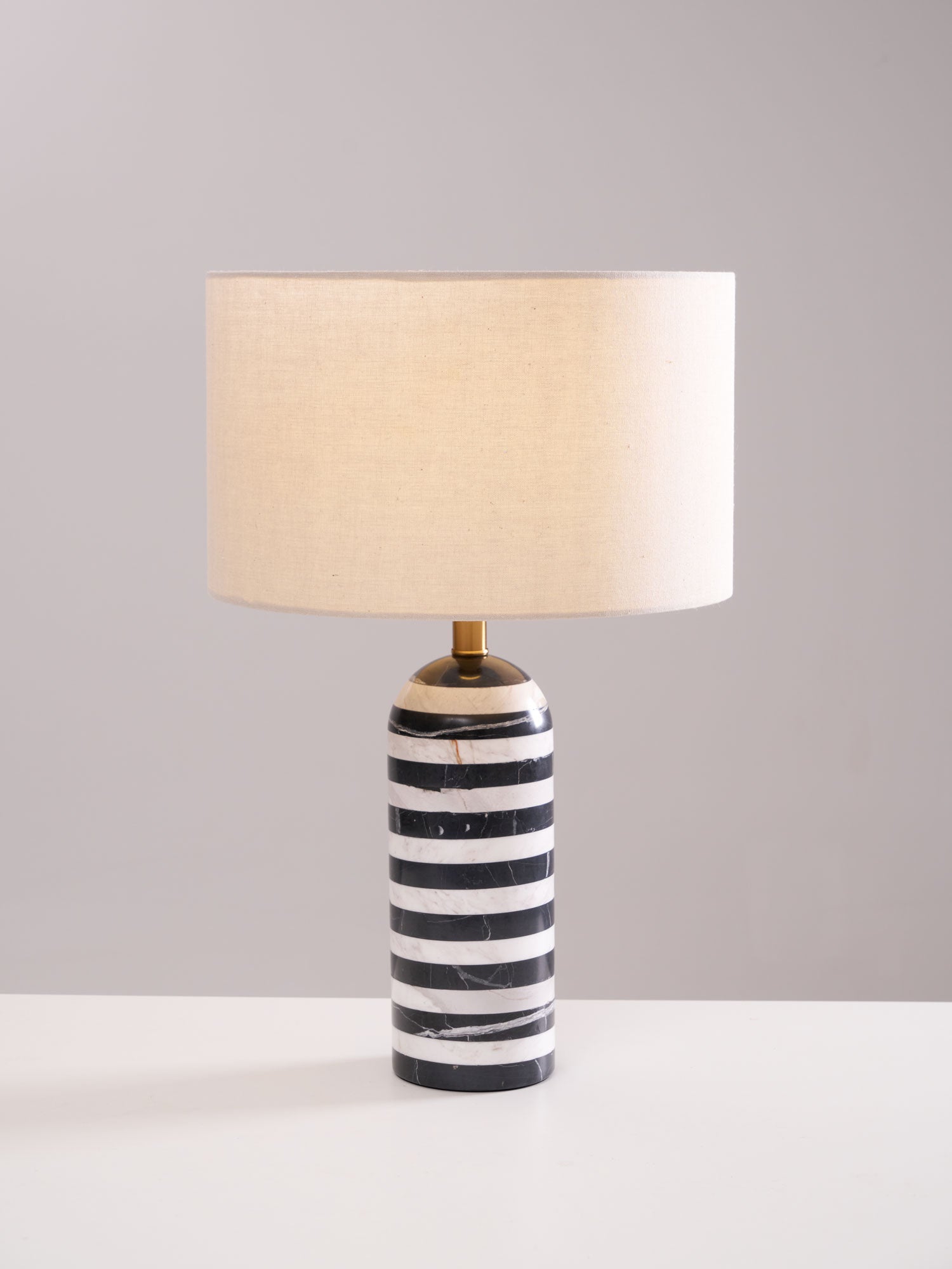 Elegant Tuxedo Marble Table Lamp - Modern Home & Office Decor Lighting for Bedroom, Living Room, Study - Dimmable LED Desk Lamp with USB Port