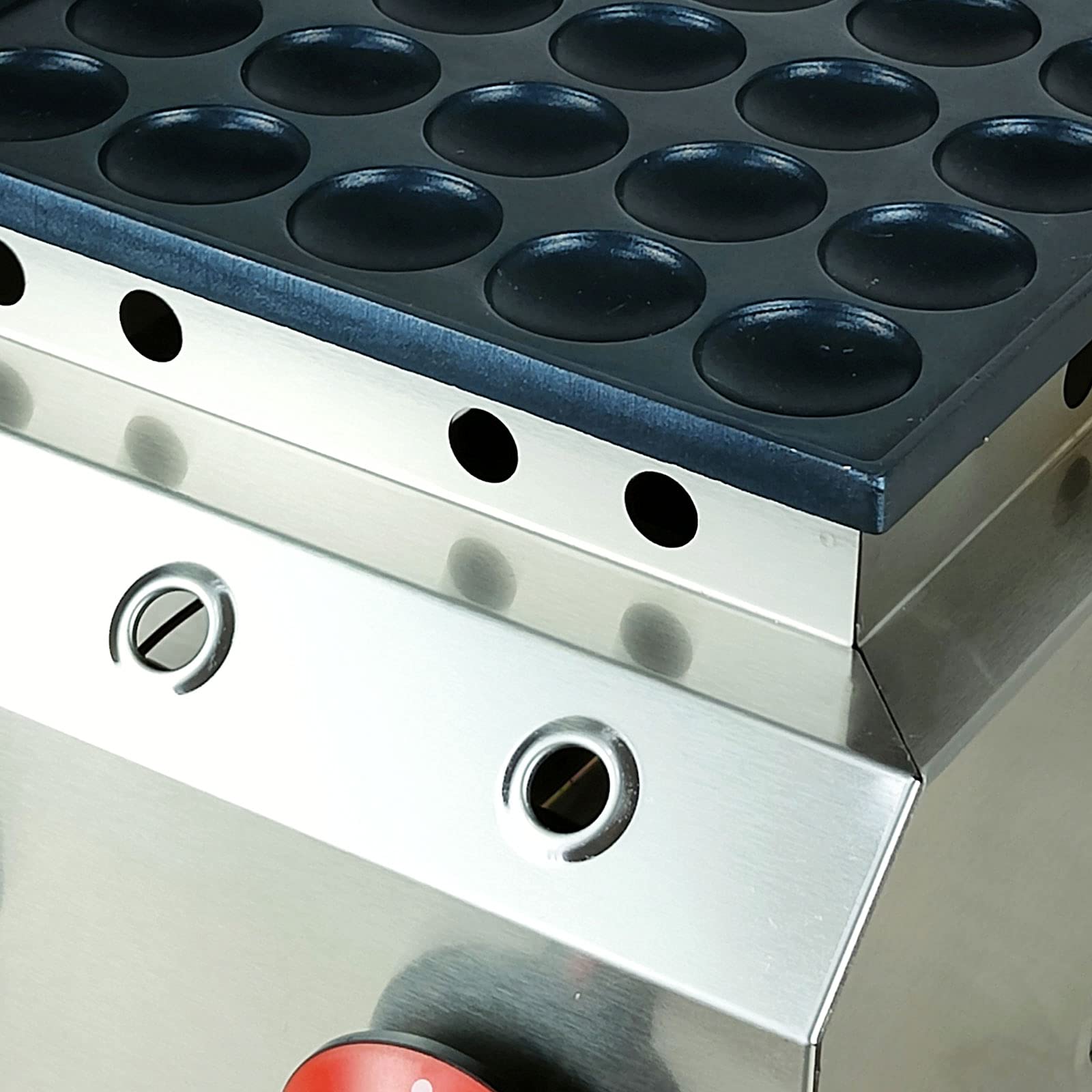 Nonstick LPG Gas Mini Dutch Pancake Maker Machine - 50Pcs Commercial Waffle Iron for Muffins & Pancakes - Perfect for Home, Cafes & Restaurants (LPG Gas Powered)