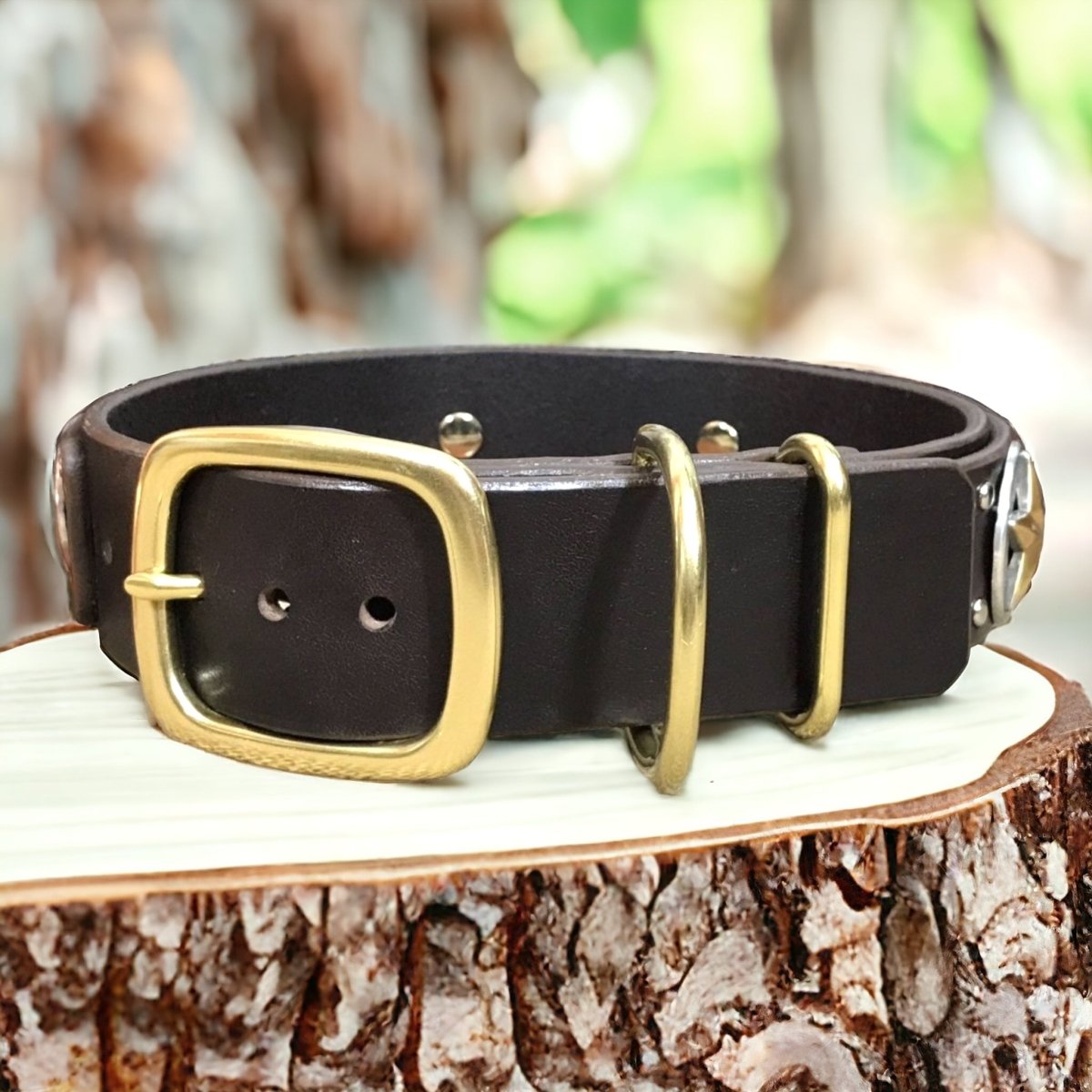 Custom Engraved Leather Dog Collar for Pets - Personalized Name & Phone Number - Durable & Adjustable - Perfect for Daily Walks, Training & Gifts (Nashville Style)