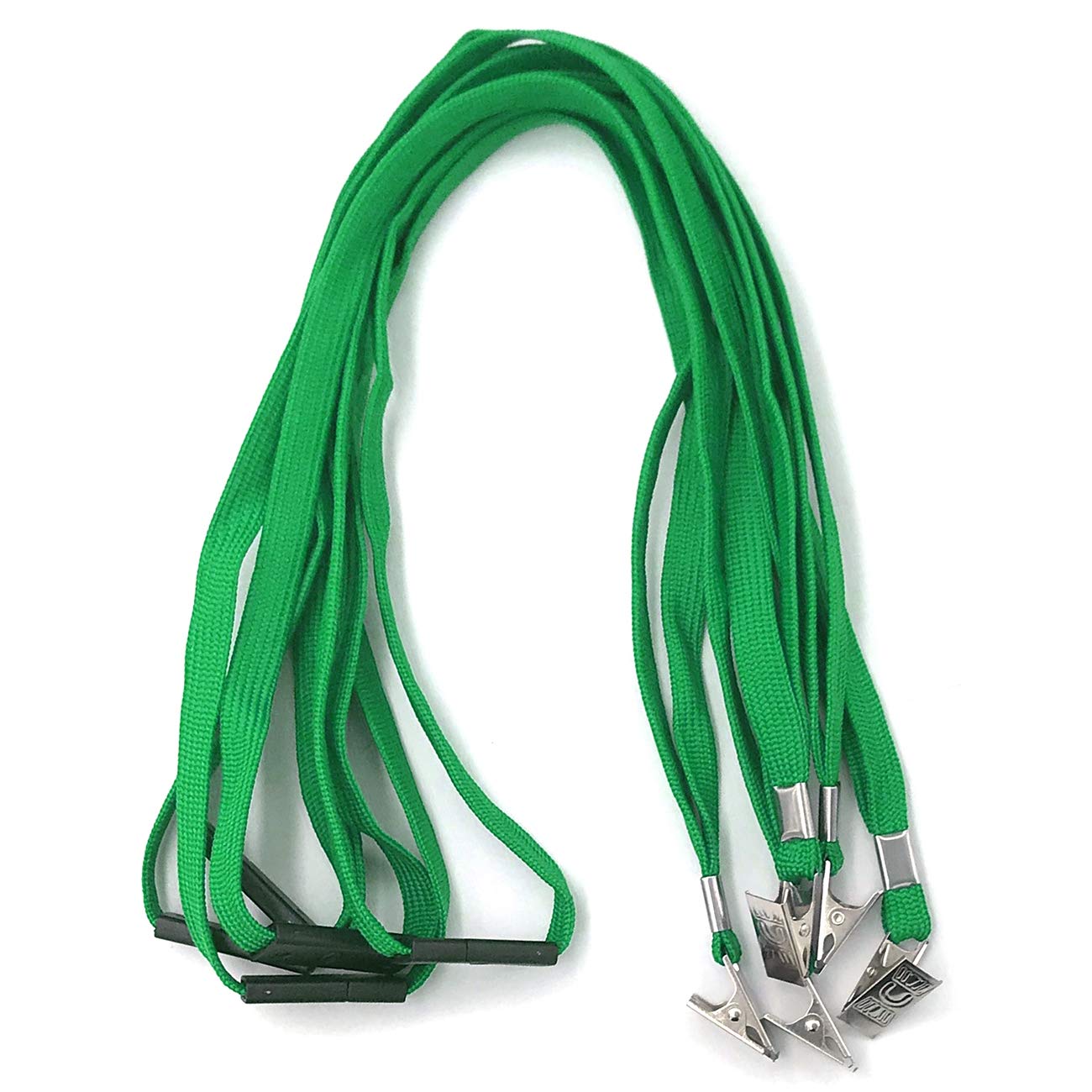 Premium Breakaway Lanyards - 50 Pack Black Safety Neck Straps with Bulldog Clips for ID Badges & Work Security