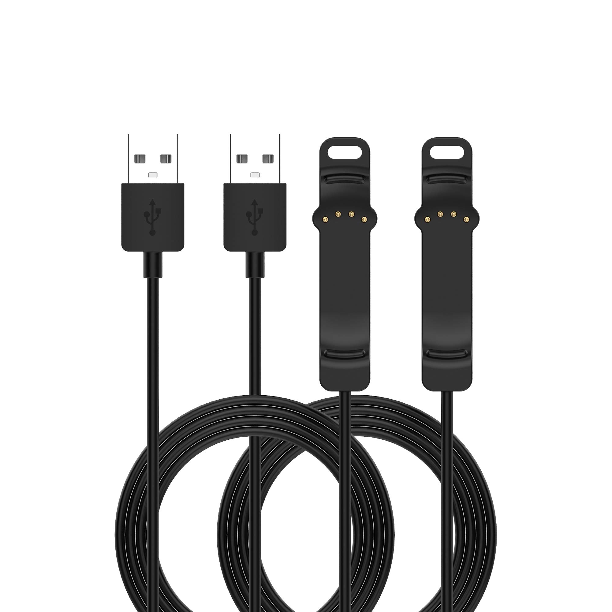 Original Polar Unite Charger - 3.3ft USB Charging Cable Compatible with Polar Unite Fitness Watch | Replacement Dock Adapter for Home, Gym & Travel Use (2-Pack, Black)