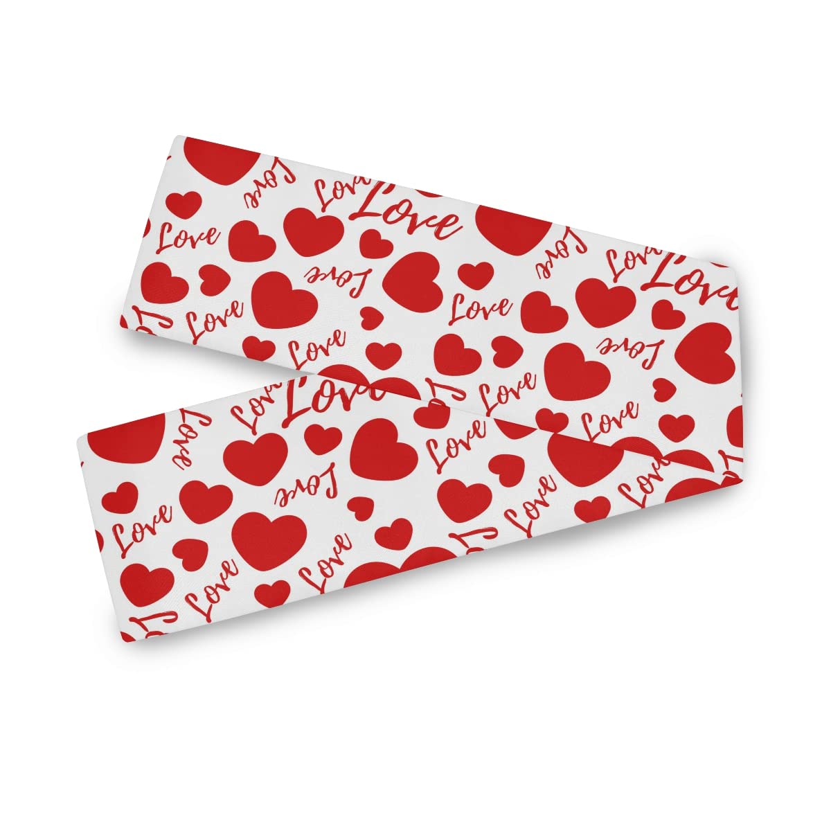 SUABO Valentine's Day Hearts & Love Table Runner - Polyester Cotton Tablecloth for Party, Wedding, Festival Decorations - Perfect for Romantic Dinners & Holiday Celebrations