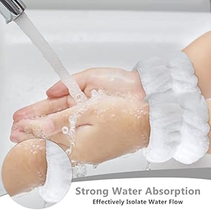 NVF 3-Piece Spa Headband & Wrist Washband Set - Super Soft Microfiber Hair & Face Wristbands for Women & Girls | Perfect for Skincare, Makeup Removal & Facial Cleansing at Home or Salon