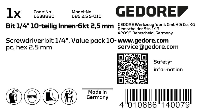 GEDORE 685 2.5 S-010 1/4