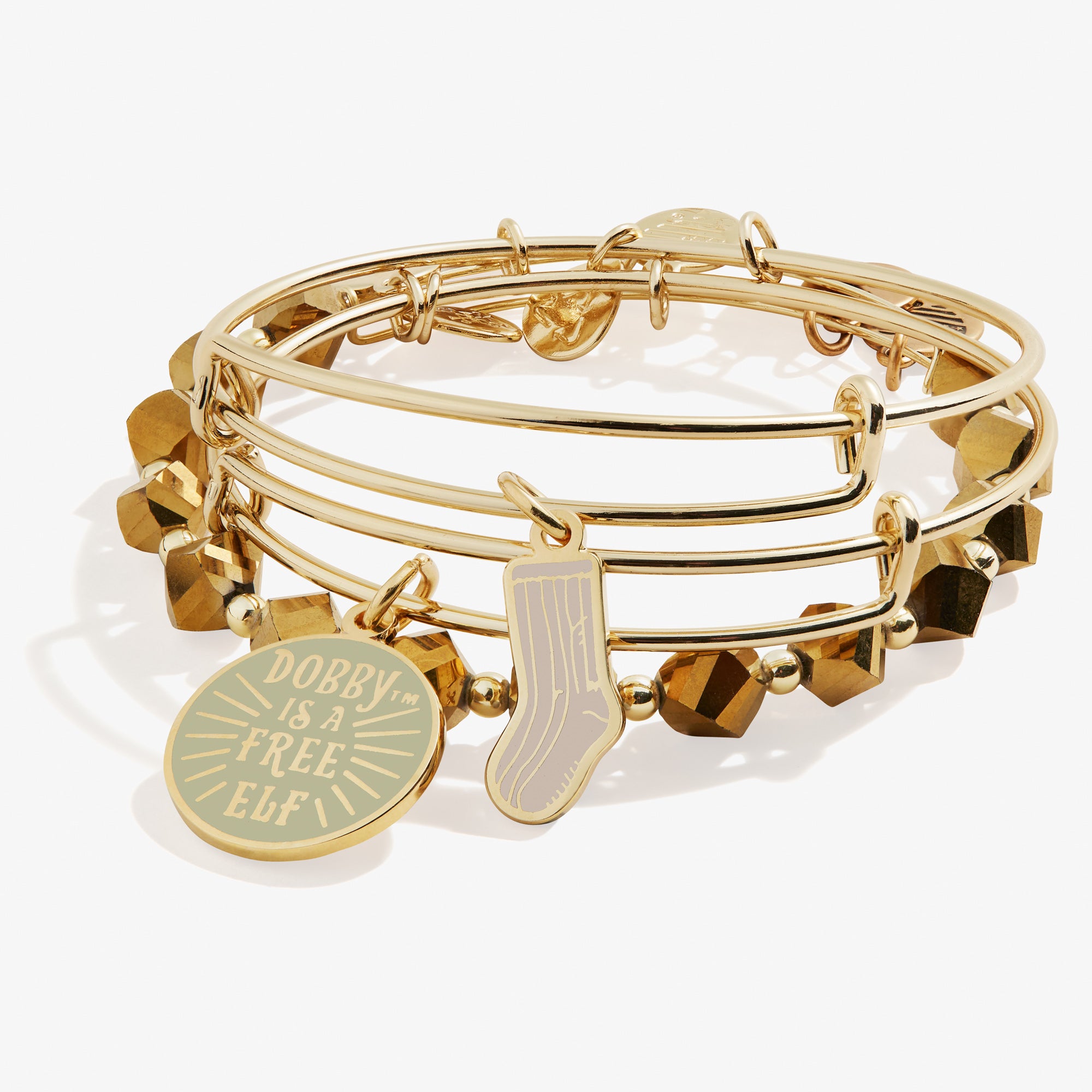 Harry Potter™ Dobby Bangle Bracelets Set of 3 - Cute Elf Jewelry for Fans, Cosplay & Gift Giving - Perfect for Halloween, Movie Nights & Potterhead Collections