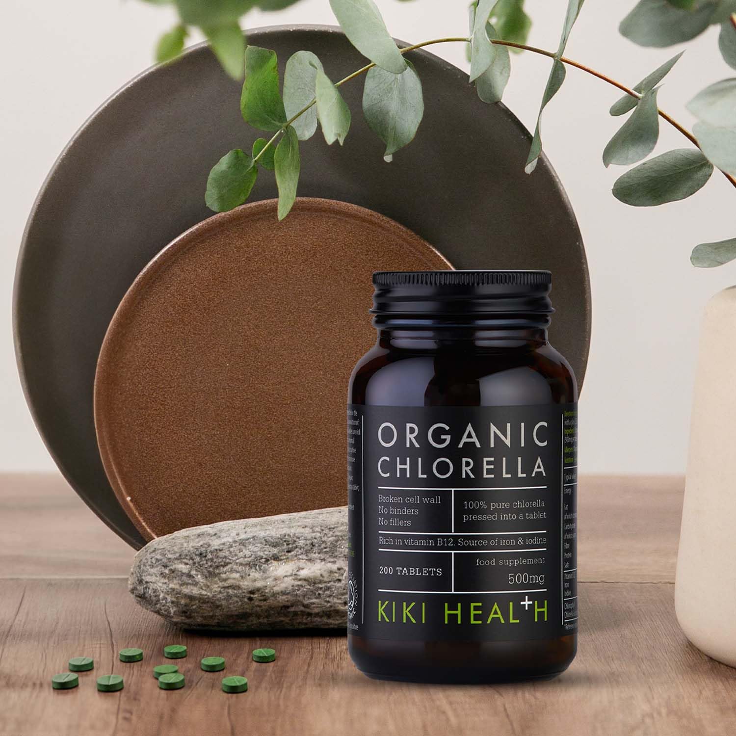 Organic Chlorella Tablets 200 Count (500mg) | 100% Pure Chlorella Vulgaris Supplement for Digestive Support, Immune Boost & Brain Health | Vegan Protein & Vitamin Source | Detox & Energy Support | Perfect for Smoothies, Juices & Daily Wellness Routine