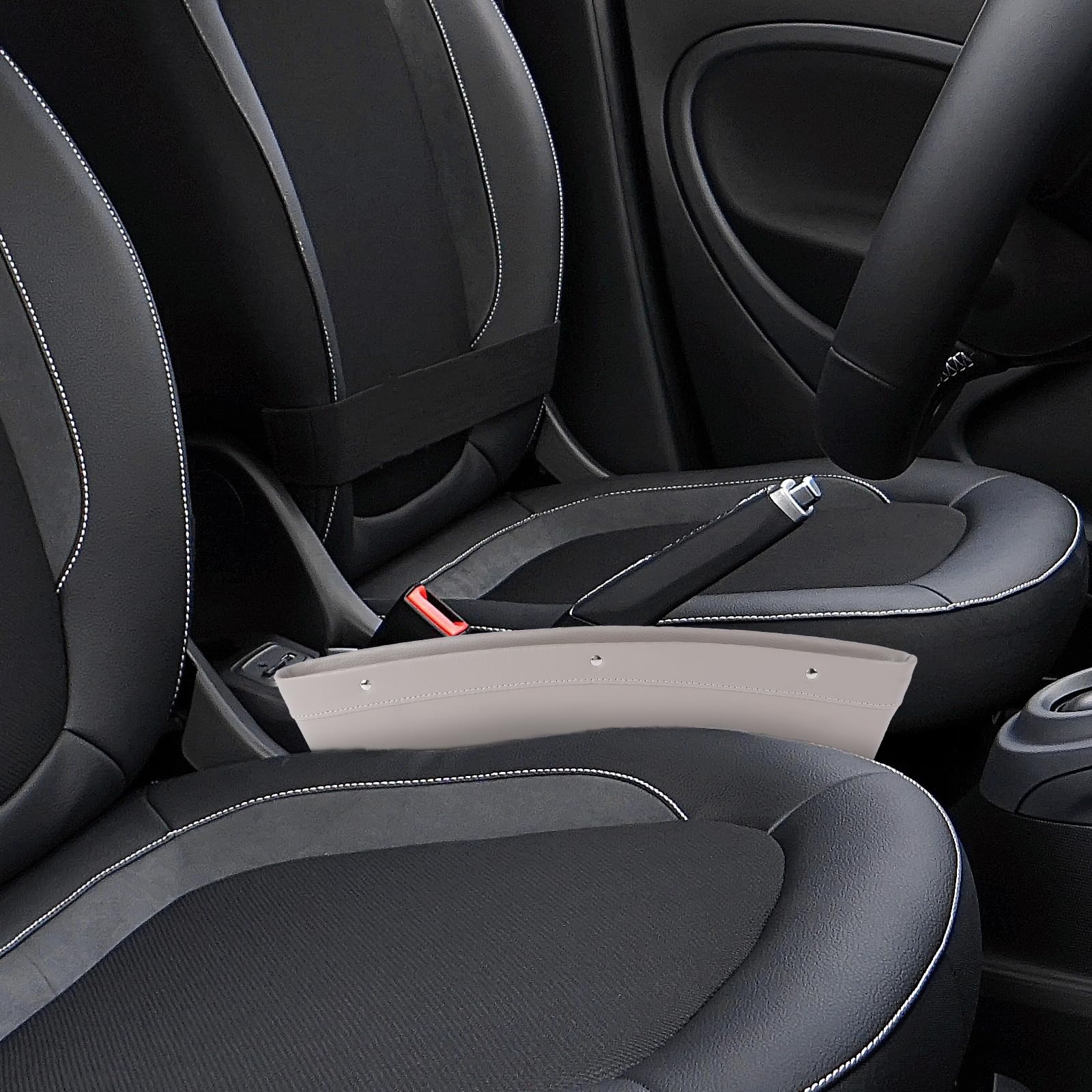 Car Seat Gap Organizer - Car Side Storage Pocket for Phone, Keys & Accessories | Drop Catcher & Space Saver | Perfect for Sedans, SUVs & Trucks (Grey)