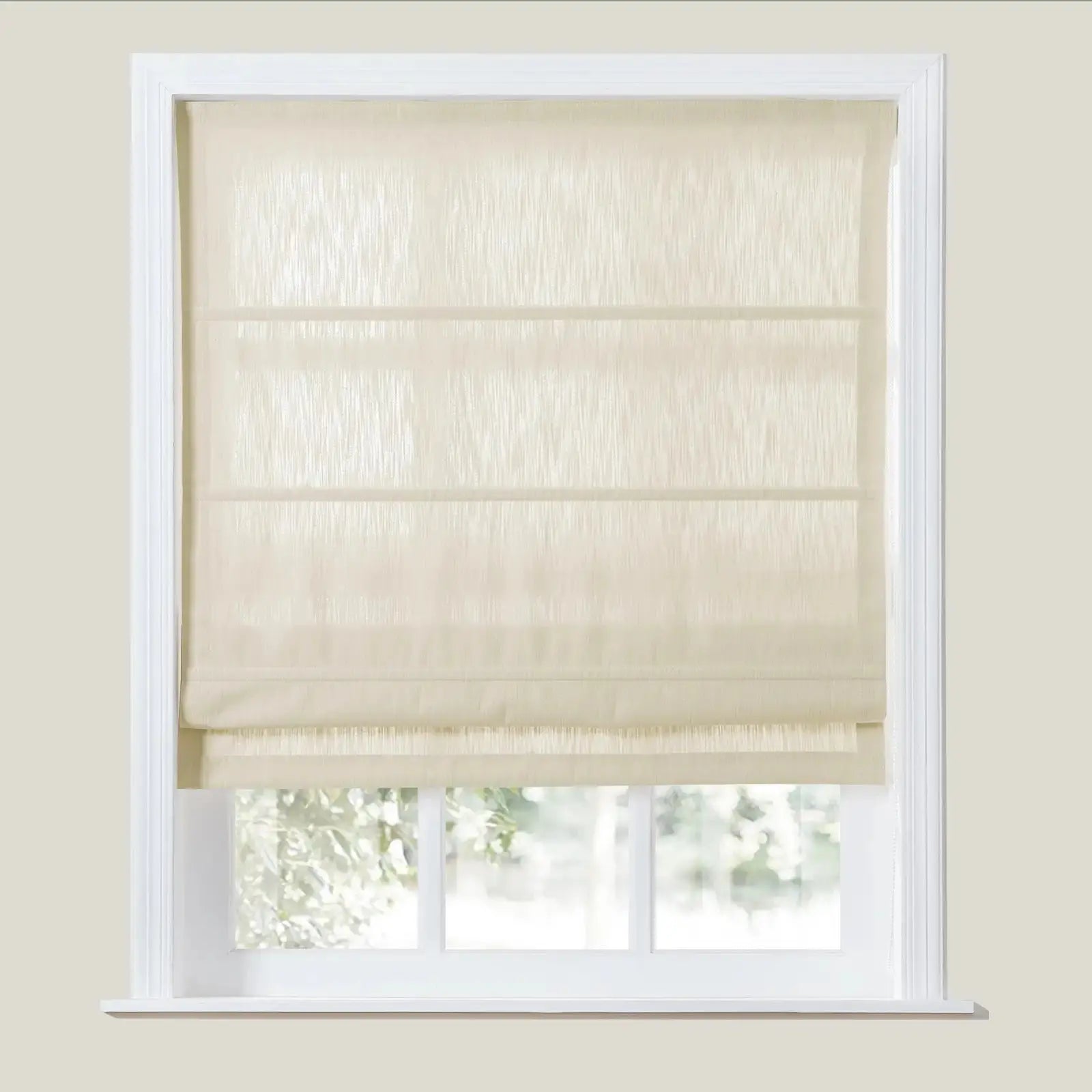Cloe Cotton Blend Roman Shade with Cord Lift - Blackout Window Treatment for Bedroom & Living Room