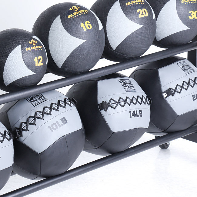 XM 3-Tier Commercial Medicine Ball Storage Rack with Wheels - Heavy Duty Gym Equipment for CrossFit, Home & Commercial Fitness Studios