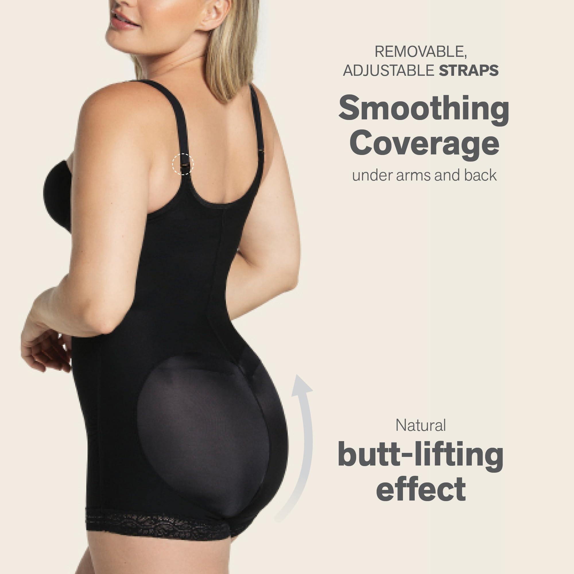 Leonisa Women's Shapewear Bodysuit - High Waist Tummy Control Body Shaper for Slimming & Smoothing - Perfect for Dresses, Workouts & Everyday Wear