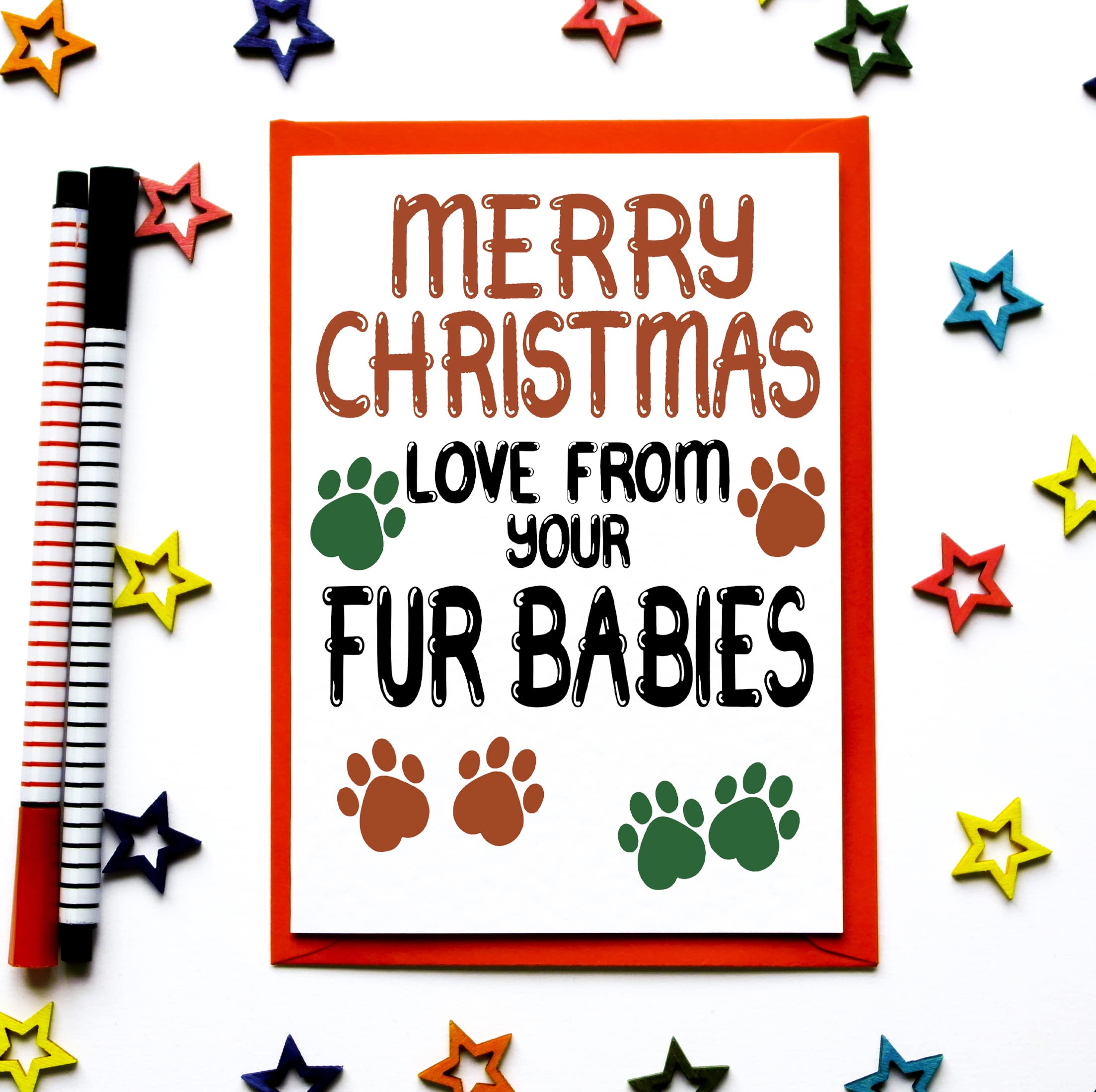 Christmas Pet Holiday Card - Love From Fur Babies for Parents