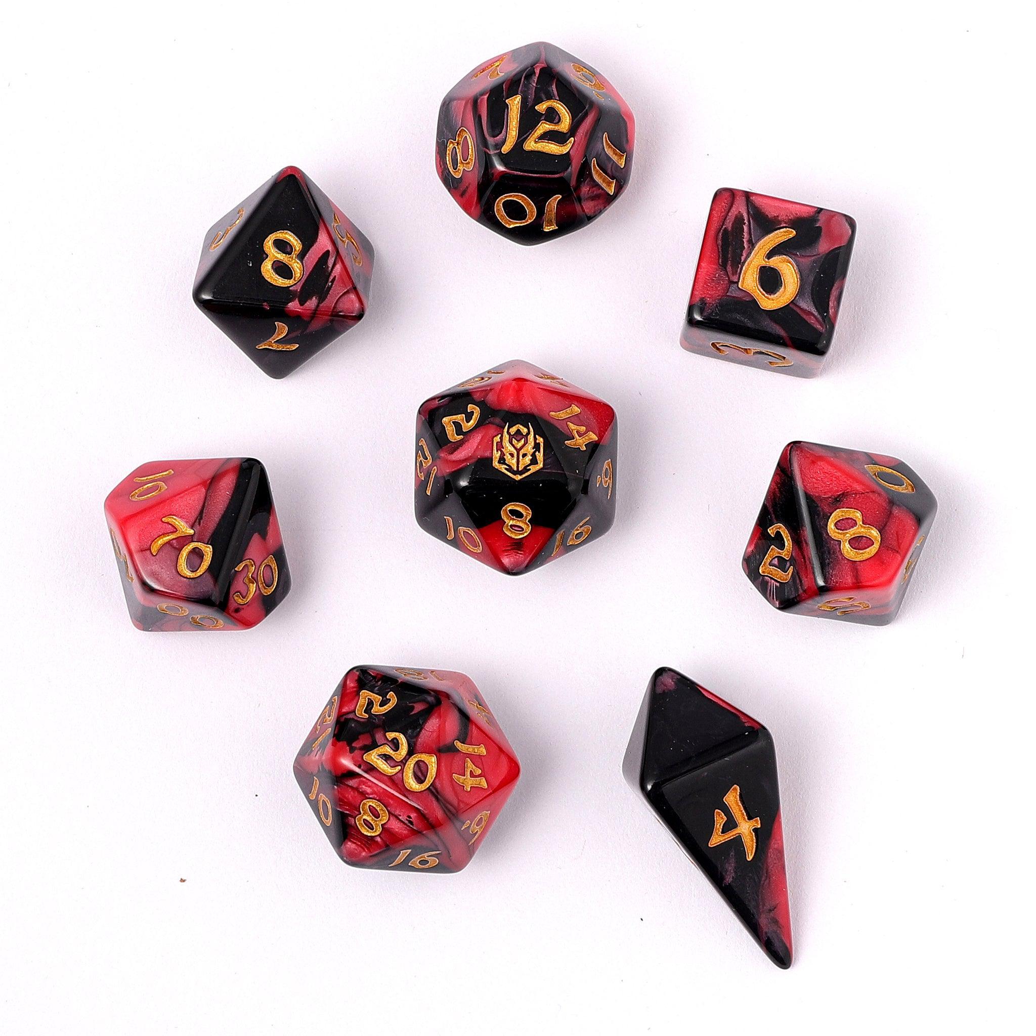 Blood Pact - 7 Piece RPG Dice Set for Dungeons & Dragons, Pathfinder & Tabletop Roleplaying Games | Perfect for Fantasy Gaming, Collectors & Gifts