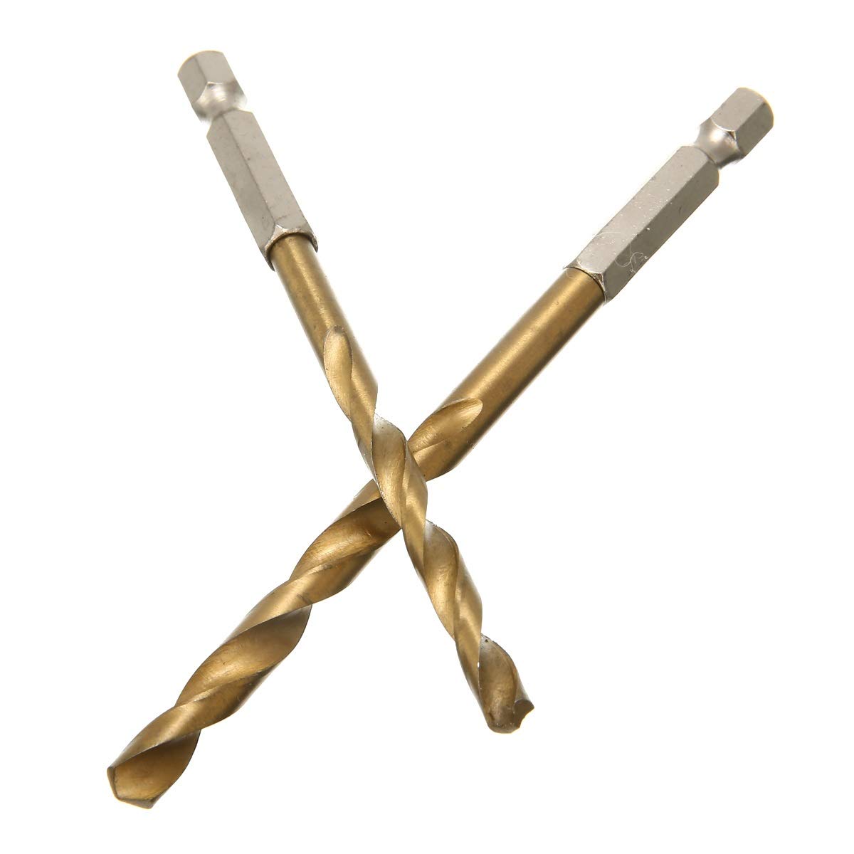 10-Piece HSS Titanium Coated Twist Drill Bit Set - Hex Shank for Cordless Screwdrivers - Perfect for Wood, Metal & Plastic DIY Projects