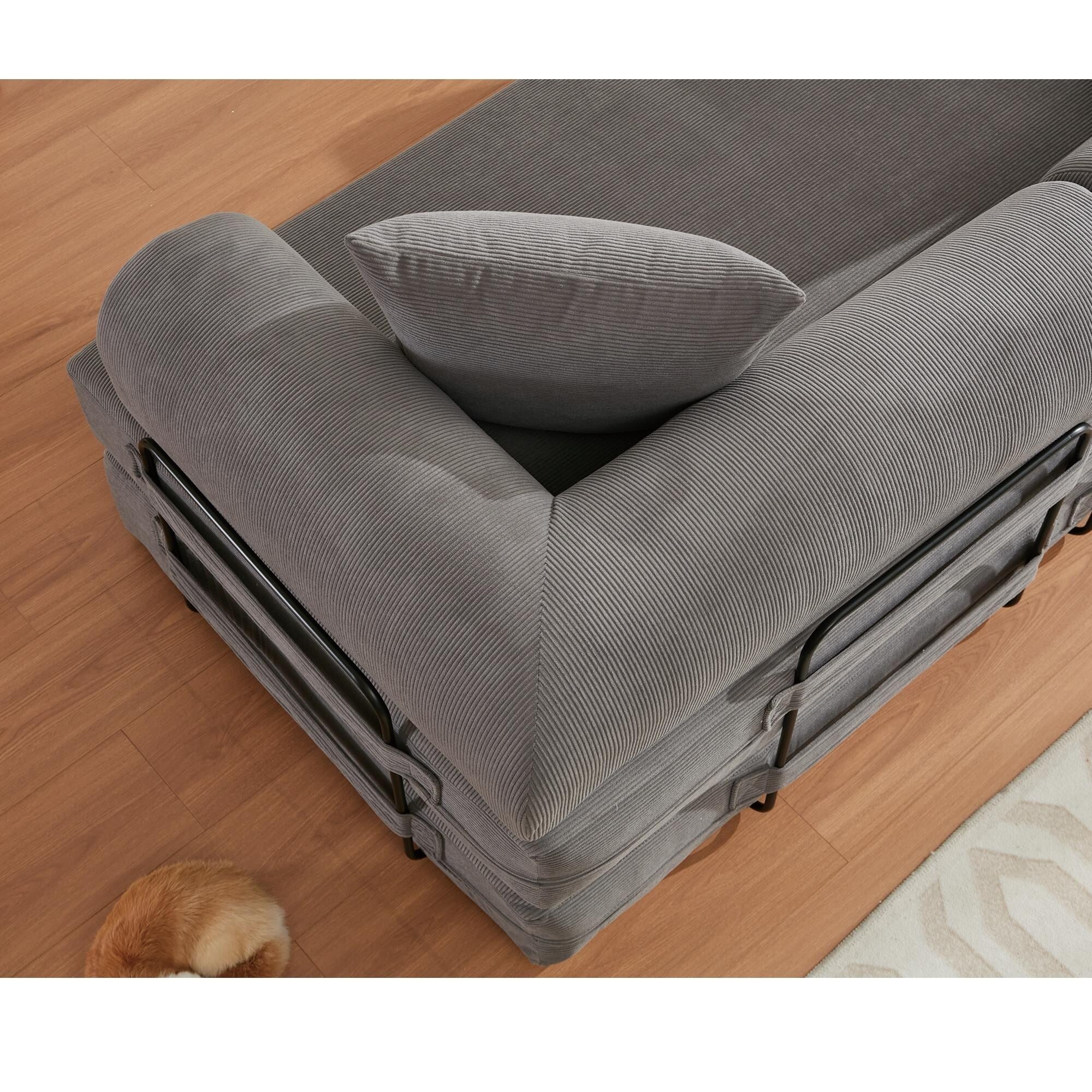 3-Seat Folding Sofa Bed - King Size Convertible Sleeper with High-Density Foam & Non-Slip Pad - Perfect for Small Spaces, Guest Rooms & Apartments