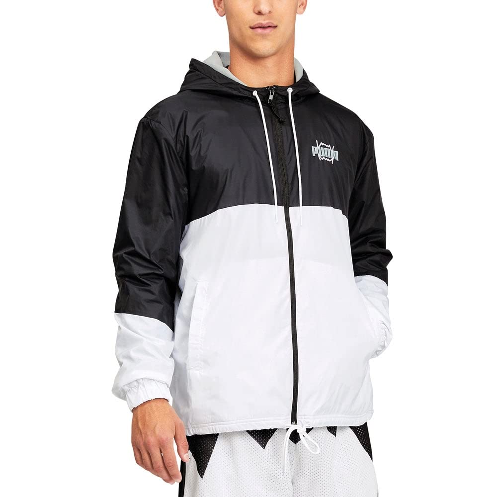 Puma Mens MVP Windbreaker Jacket - Lightweight Black Casual Outerwear for Running & Outdoor Activities