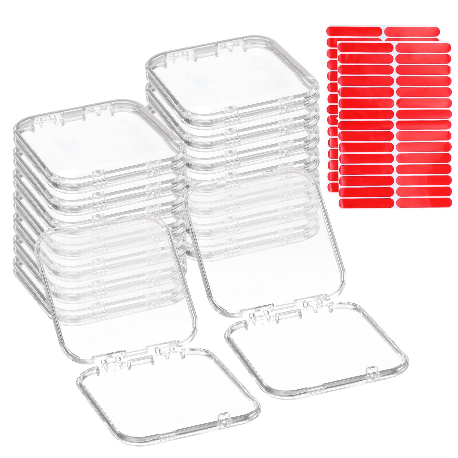 uxcell 2 Pack Clear Acrylic Press-On Nail Storage Box with Adhesive Double-Sided Tape - Nail Salon & Home Organization Display Case for Artificial Nails, Manicure Supplies & Beauty Accessories - Perfect for Salon Professionals & DIY Nail Enthusiasts