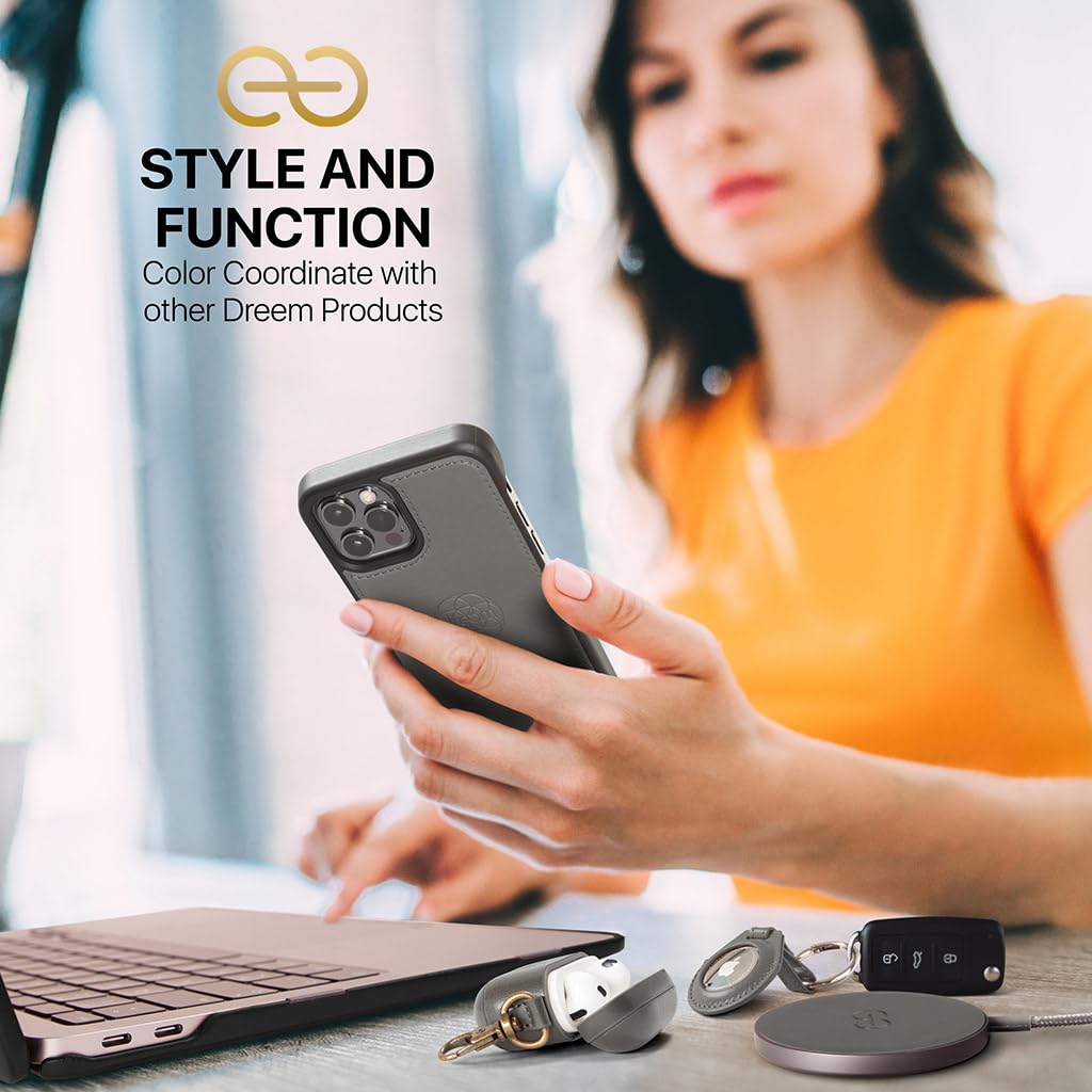 Premium Vegan Leather iPhone 13 Pro Max Wallet Case with Detachable Design - 2-in-1 Magnetic Cover with Built-in Kickstand, RFID Blocking Card Holder & MagSafe Compatibility (Grey) | Perfect for Business Travel, Daily Commute & Hands-Free Video Watching