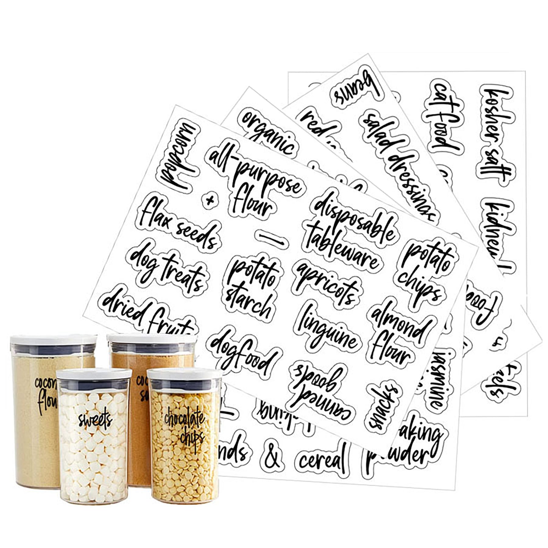 Premium CoguZed 157 Pantry & Kitchen Labels for Food Containers - Durable, Water-Resistant Organization Stickers in Elegant Black Script | Perfect for Pantry Organization, Meal Prep & Home Storage Solutions