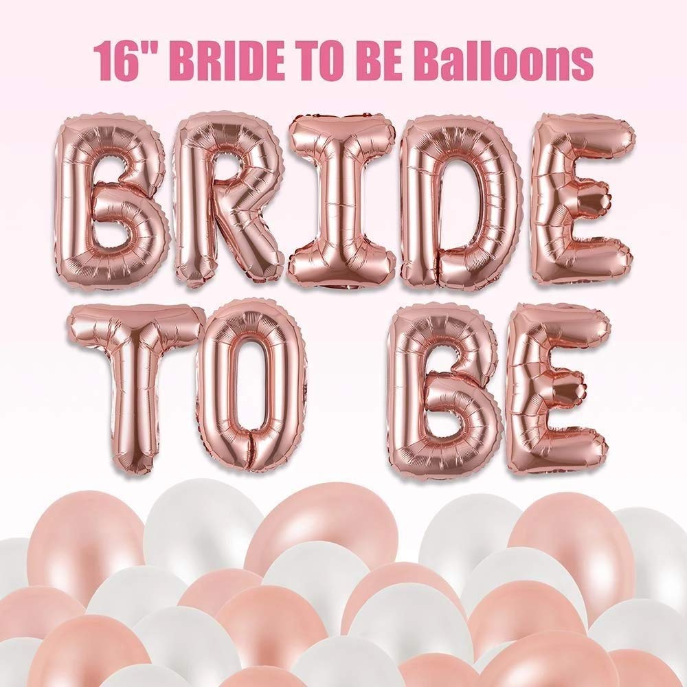 Rose Gold Bachelorette Party Decorations Kit - Bridal Shower Decor Set with Bride to Be Balloons, Champagne & Curtain - Perfect for Wedding Engagement Parties & Girls Night Celebrations