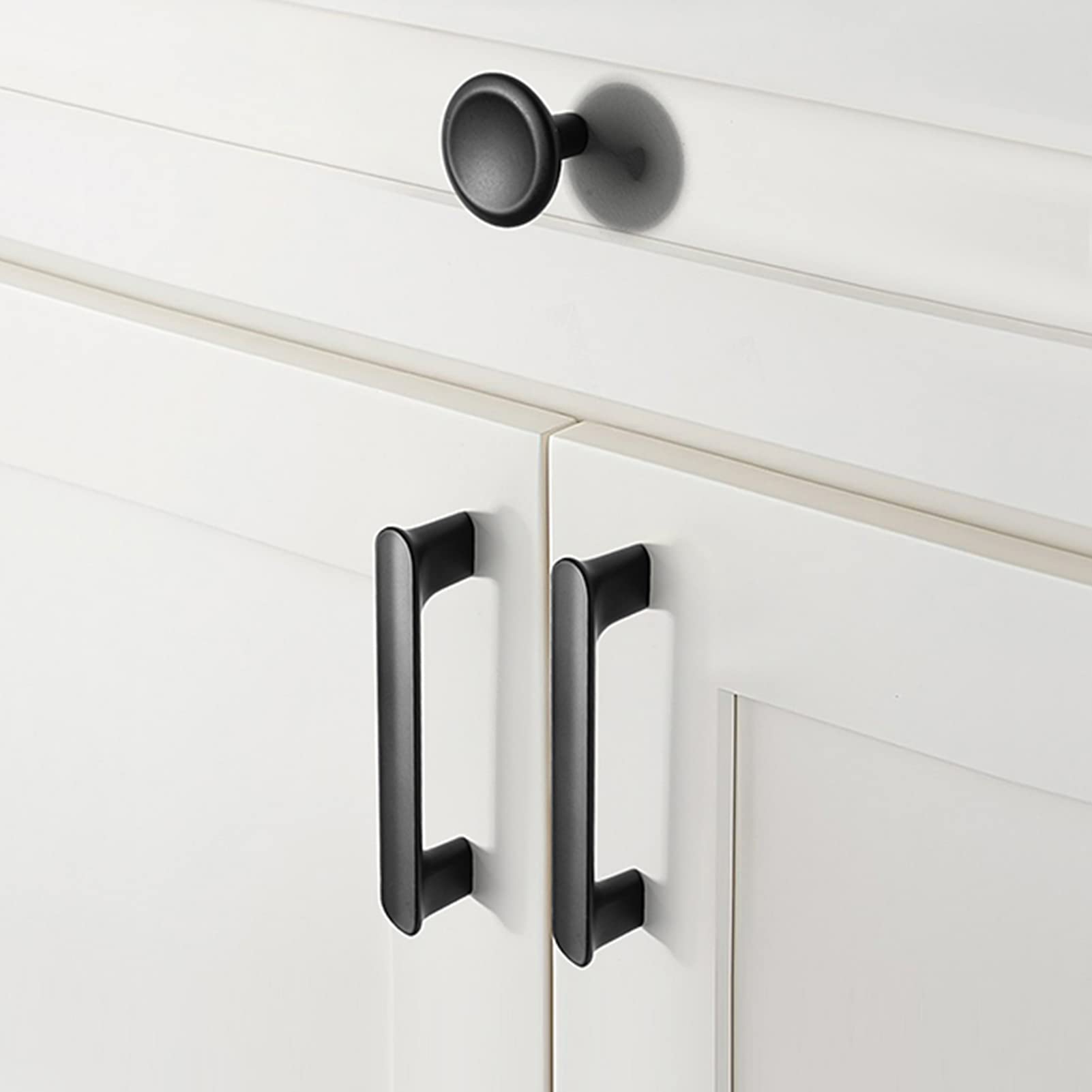 Zinc Alloy Cabinet Knobs and Pulls - 128mm Hole Center Black Kitchen Drawer Handles, Cupboard Door Handles for Bedroom Closet & Furniture Hardware Decoration | Perfect for Modern Kitchen Remodeling and DIY Home Upgrade