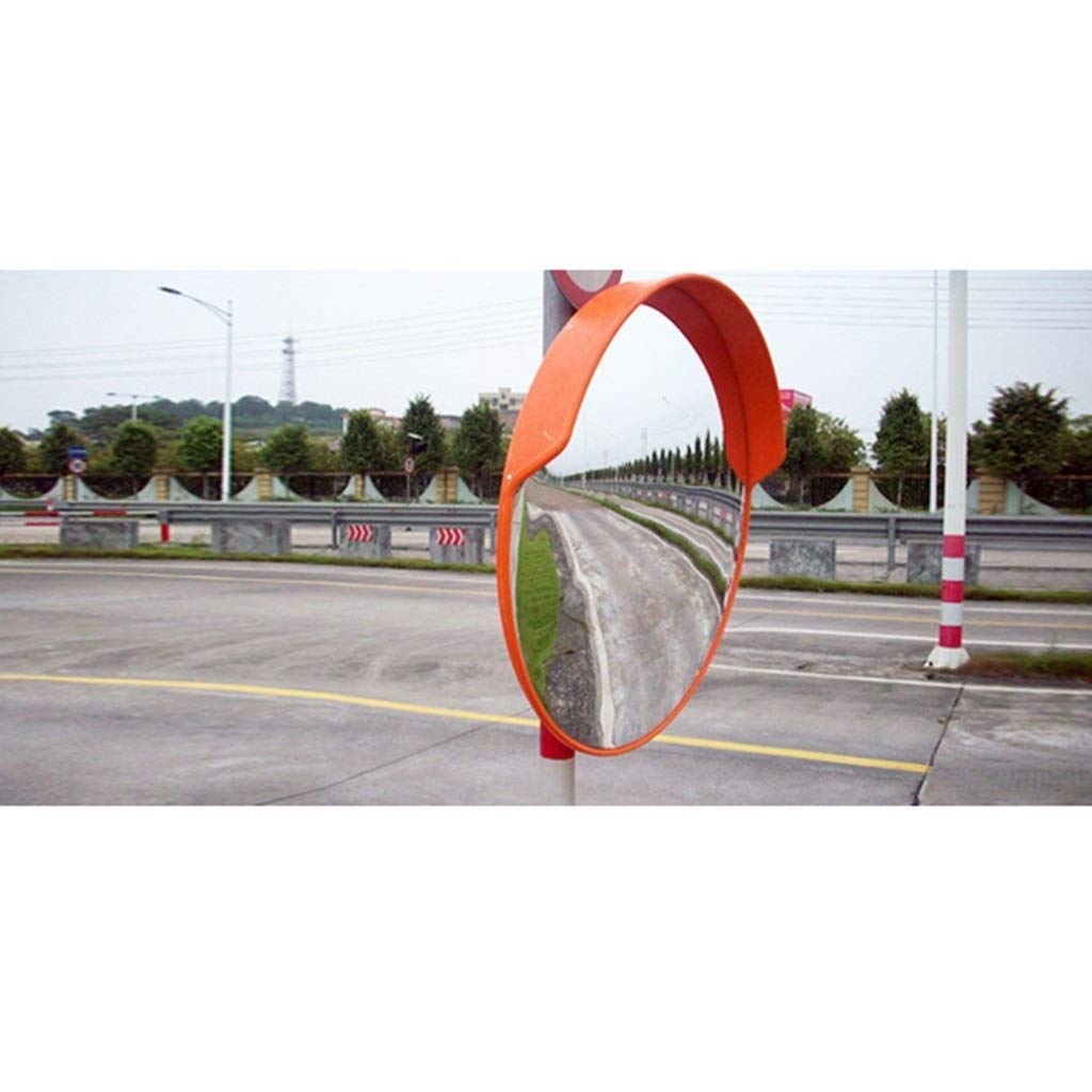 Long-Life Red Wide Angle Portable Convex Traffic Mirror - 45-120CM Adjustable (75CM Size) for Roadside Safety & Parking Lot Visibility | Durable Rotating Plastic Mirror for Driveways, Warehouses & Construction Sites