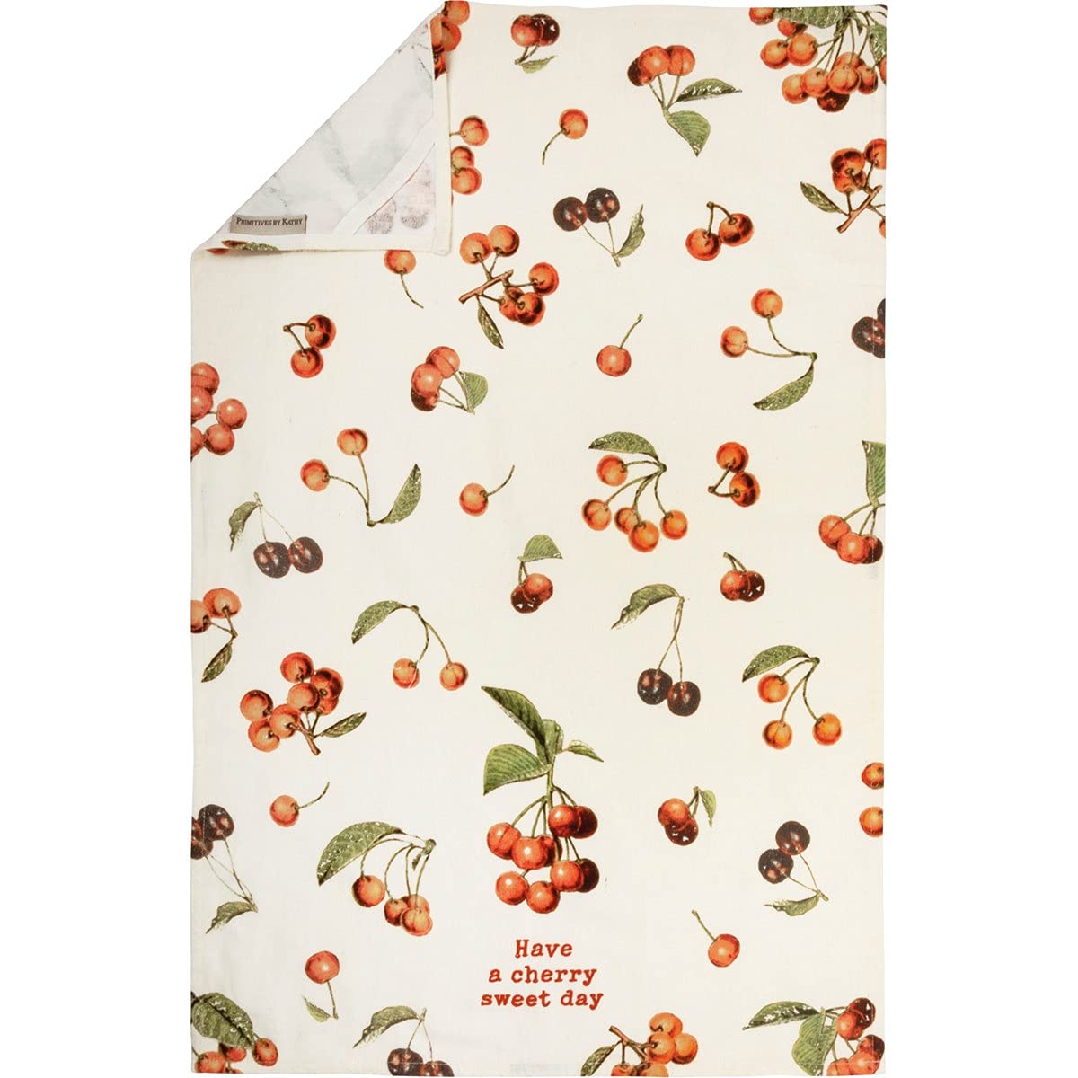 Primitives by Kathy Have A Cherry Sweet Day Decorative Kitchen Towel - Cute Farmhouse Style Dish Towels for Kitchen Decor, Baking & Holiday Gifting