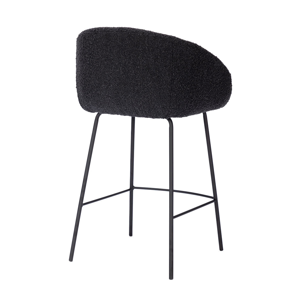 Avalon Boucle Bar Stool - Modern Upholstered Counter Height Stool with Metal Legs - Perfect for Kitchen Island, Breakfast Nook & Home Bar Decor