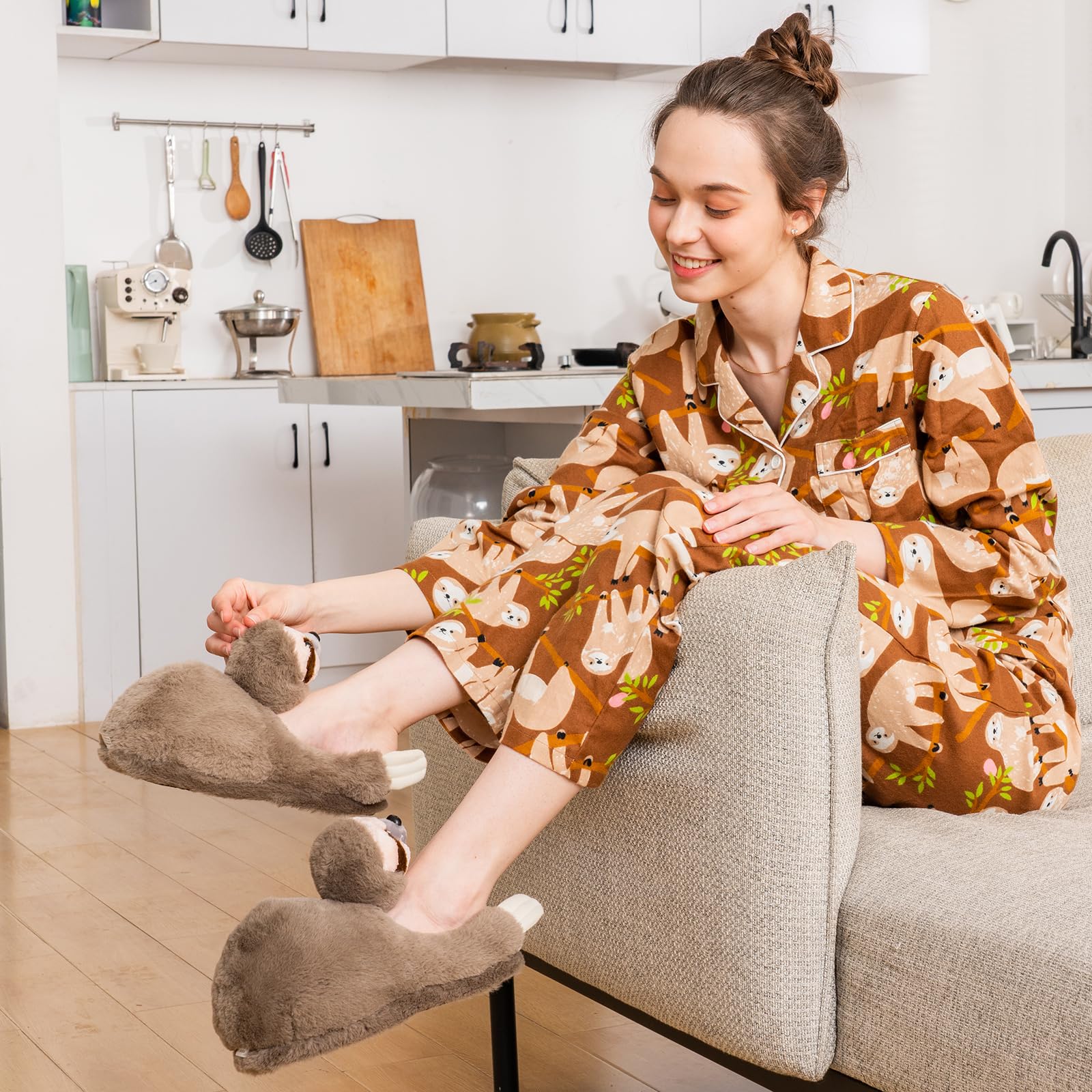 Funny Animal Slippers for Women - Cute Cartoon Fluffy House Slippers with Soft Memory Foam, Cozy Cotton Indoor Slides | Perfect Birthday Gift & Lounge Wear for Women at Home