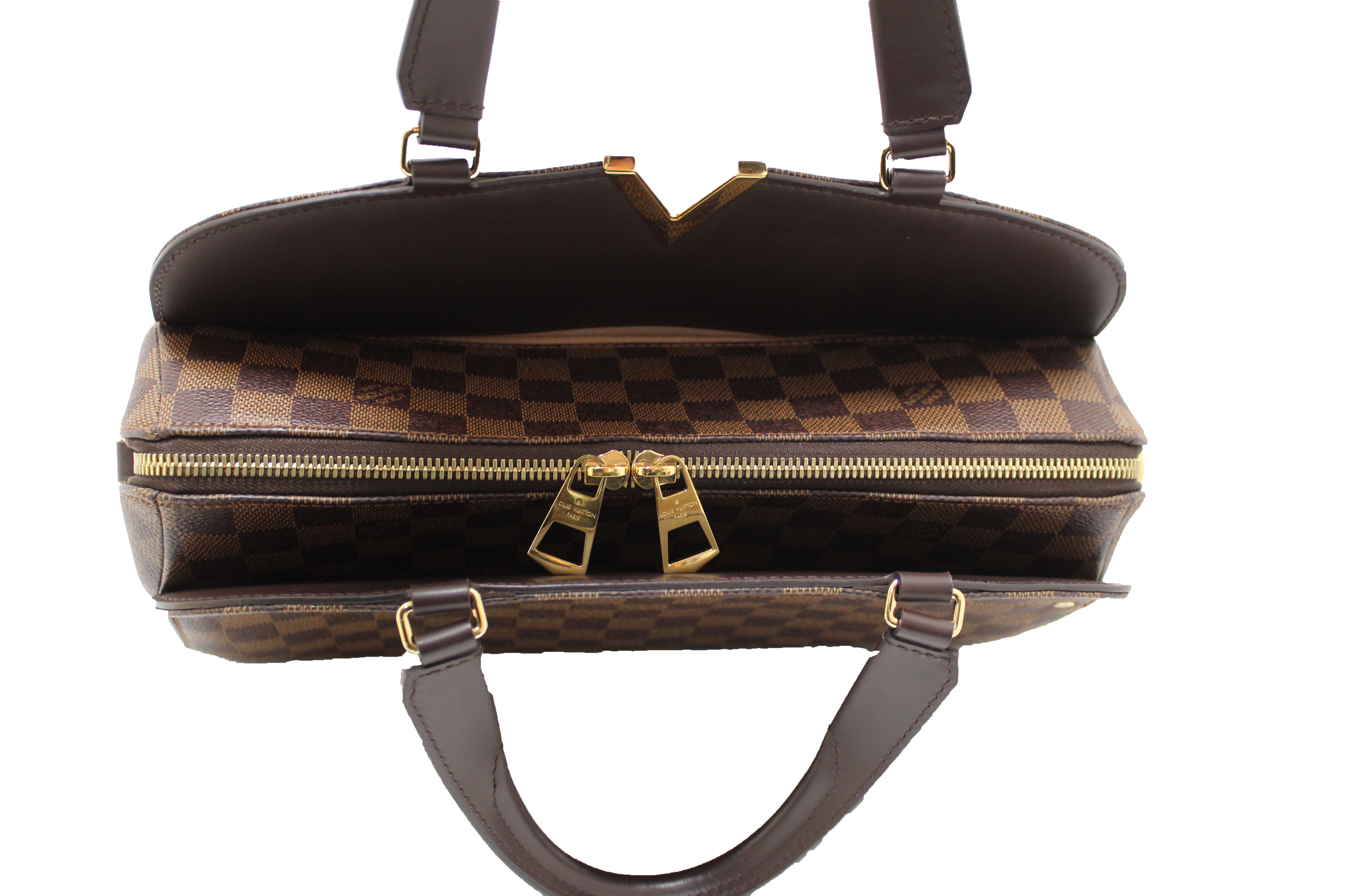 Authentic Louis Vuitton Damier Ebene Canvas Kensington Bowling Bag - Luxury Designer Handbag for Women, Perfect for Work, Travel & Evening Events