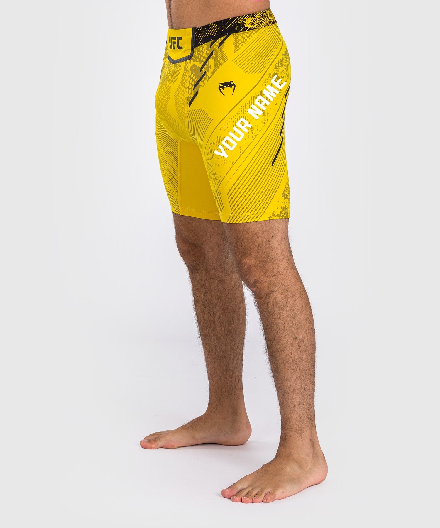 Venum UFC Adrenaline Personalized Authentic Fight Night MMA Shorts for Men - Yellow | Vale Tudo Training & Competition Gear for UFC Fans & Fighters