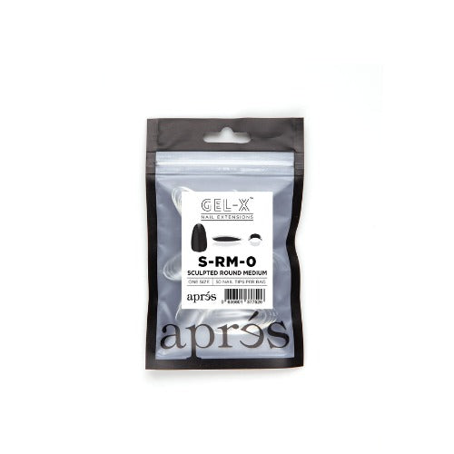 Apres Sculpted Gel X Tips - Medium Round 50pc Set for DIY Nail Art | Professional Salon Quality Fake Nails | Perfect for Home Manicures, Nail Extensions & Special Occasions
