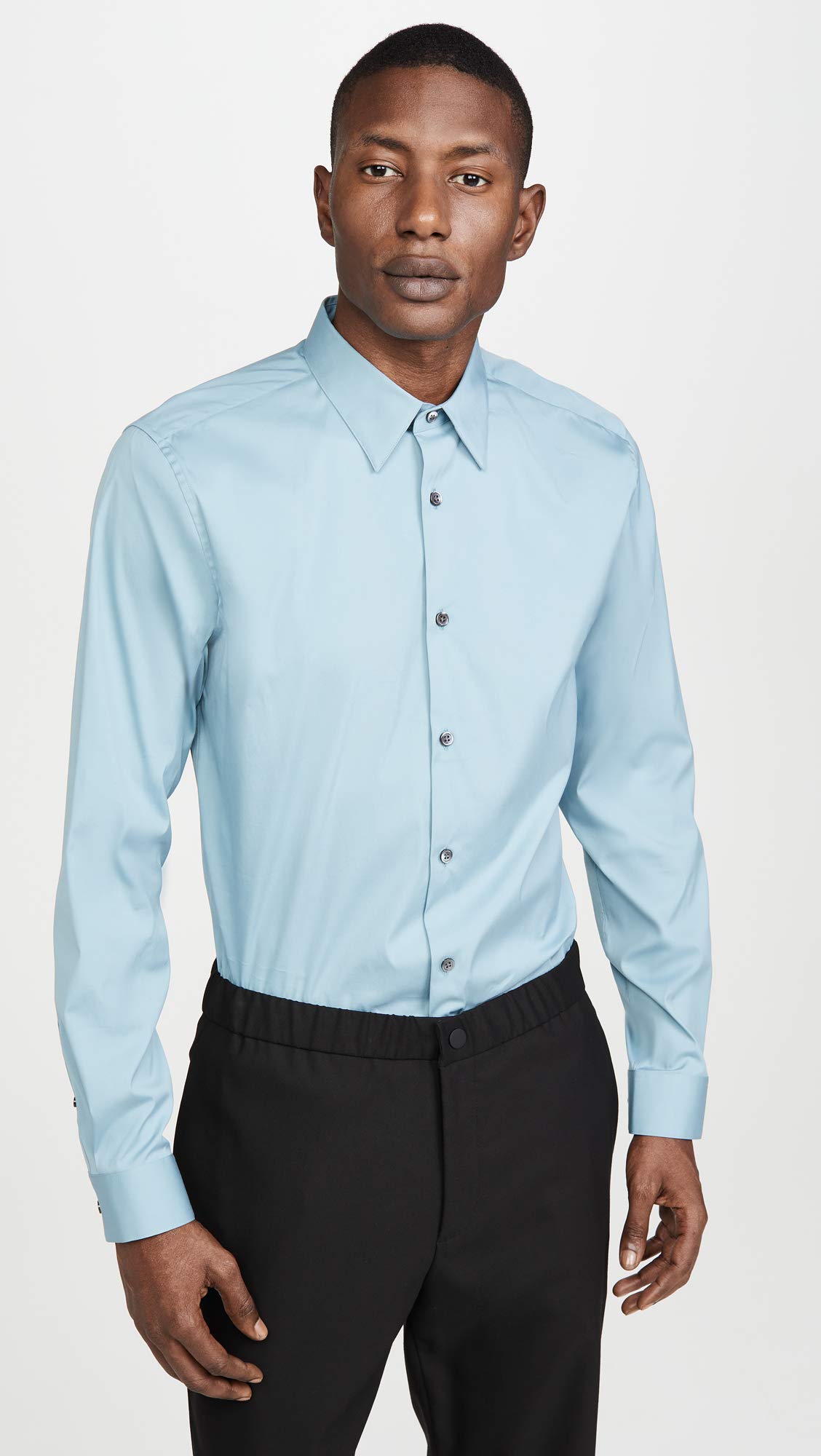 Theory Men's Sylvain Slim Fit Long Sleeve Stretch Button Down Dress Shirt for Work & Business Casual Outfits | Premium Cotton Blend Comfort