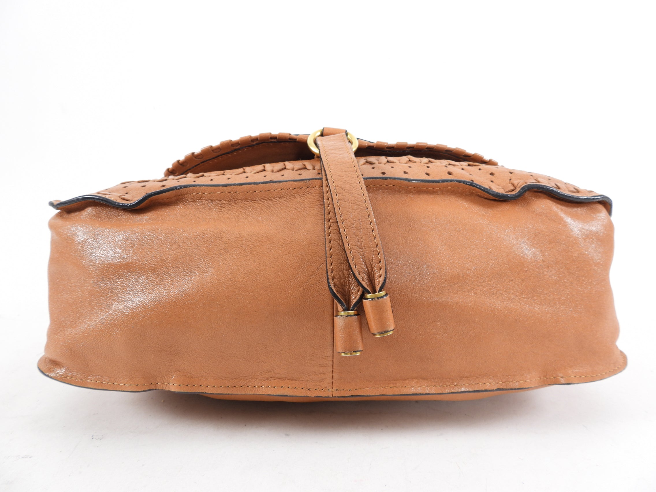 Chloe Tan Leather Large Marcie Two-Way Shoulder Bag - Luxury Designer Handbag for Women | Perfect for Work, Travel & Everyday Use